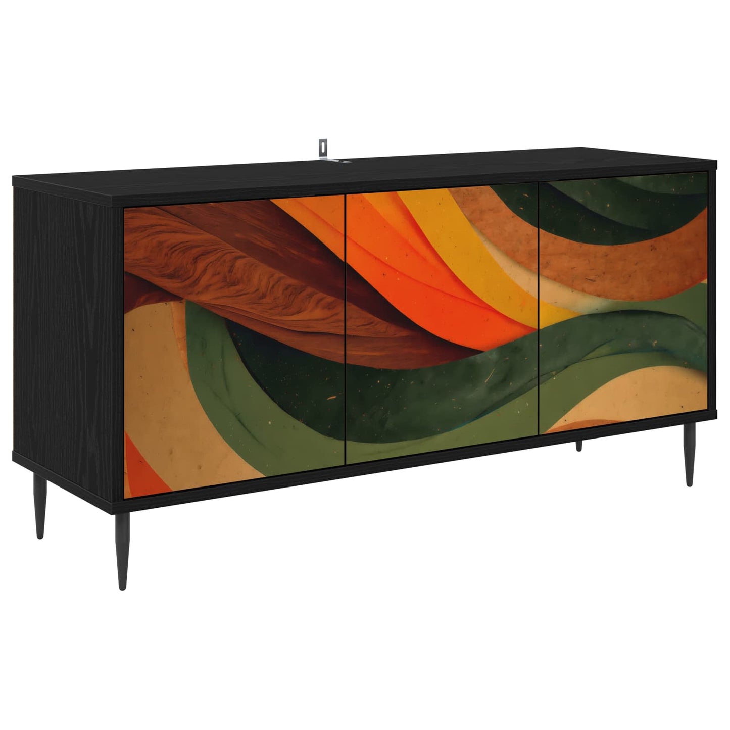 TV szekrény BONN 102 x 33 x 51 cm Fekete Tölgy Szerelt Fa