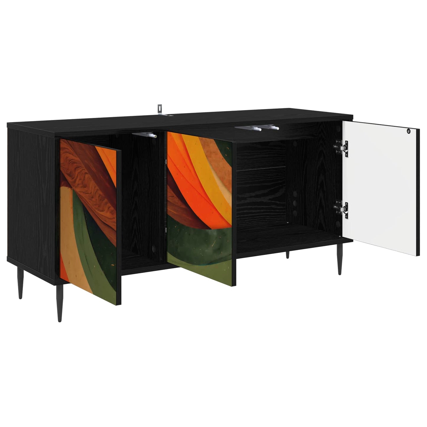 TV szekrény BONN 102 x 33 x 51 cm Fekete Tölgy Szerelt Fa