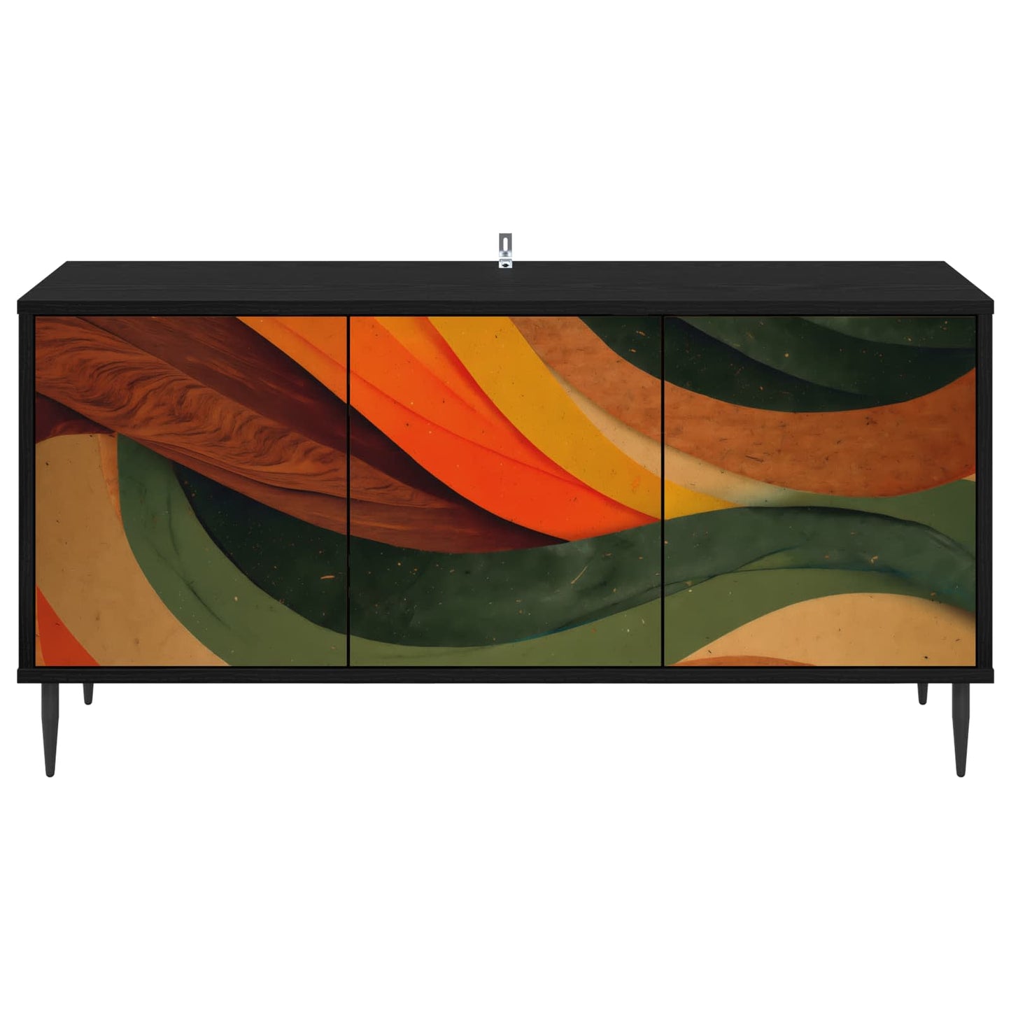 TV szekrény BONN 102 x 33 x 51 cm Fekete Tölgy Szerelt Fa