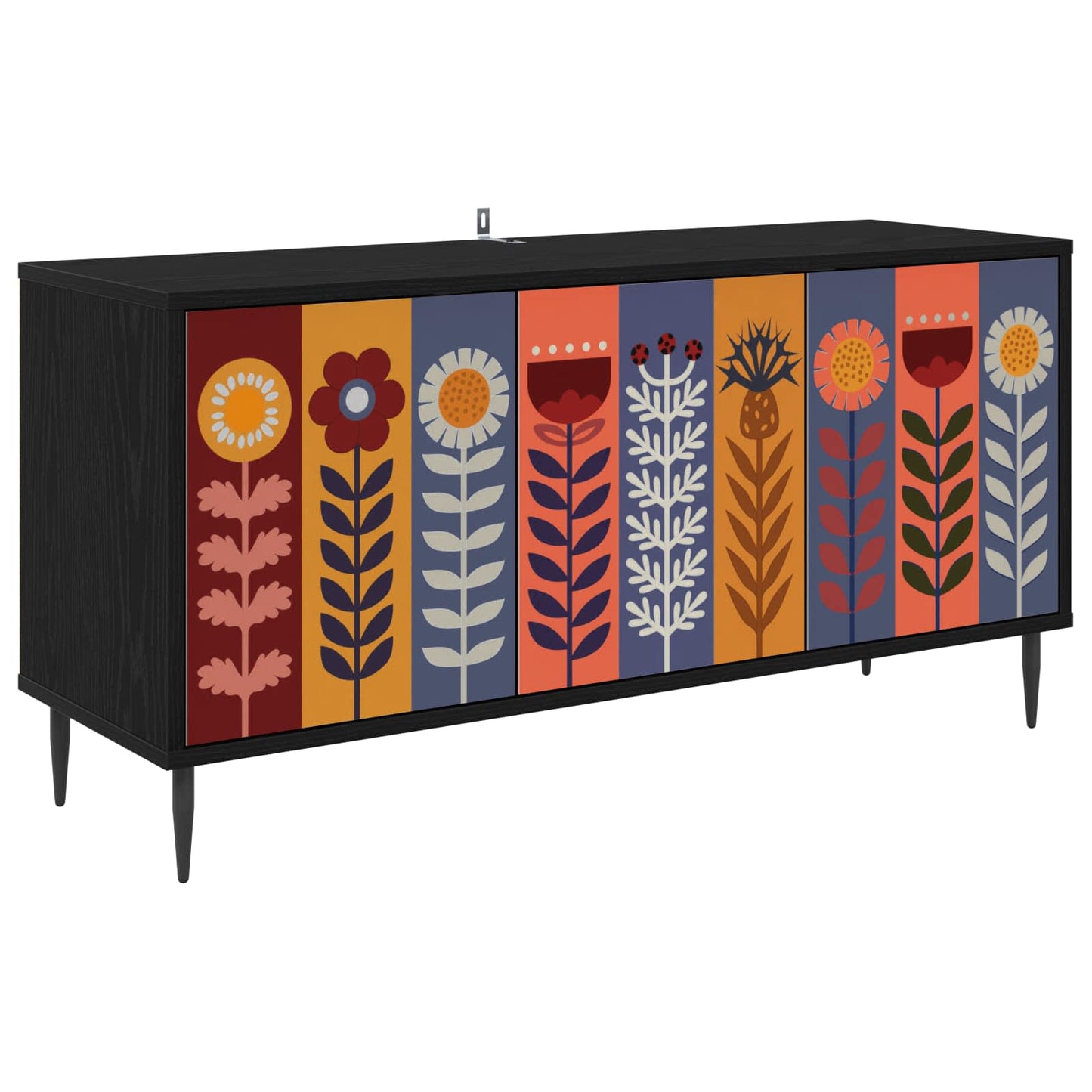 TV szekrény ESSEN 102 x 33 x 51 cm Fekete Tölgy Szerelt Fa
