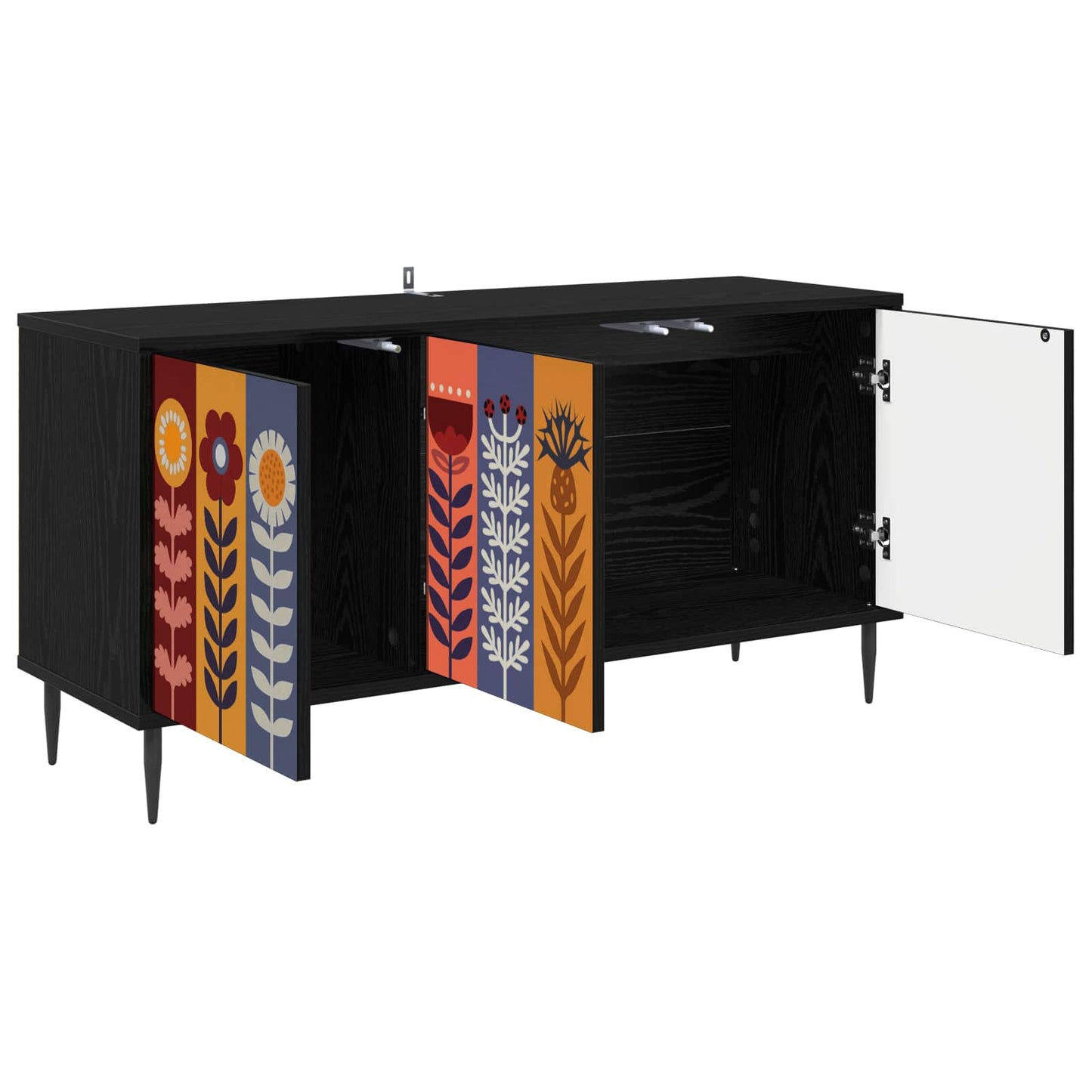 TV szekrény ESSEN 102 x 33 x 51 cm Fekete Tölgy Szerelt Fa