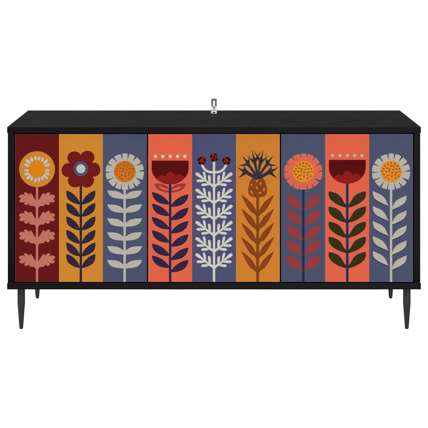 TV szekrény ESSEN 102 x 33 x 51 cm Fekete Tölgy Szerelt Fa