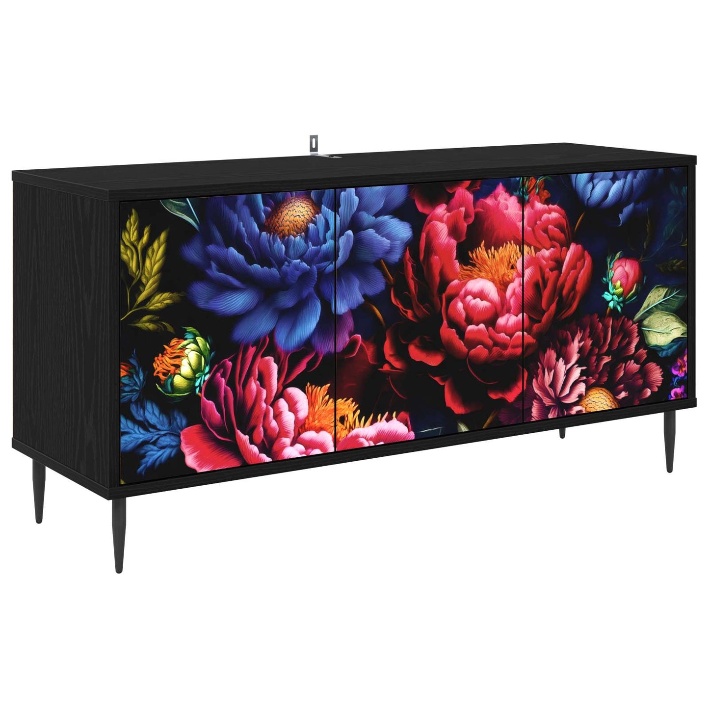 TV szekrény KIEL 102 x 33 x 51 cm Fekete Tölgy Szerelt Fa