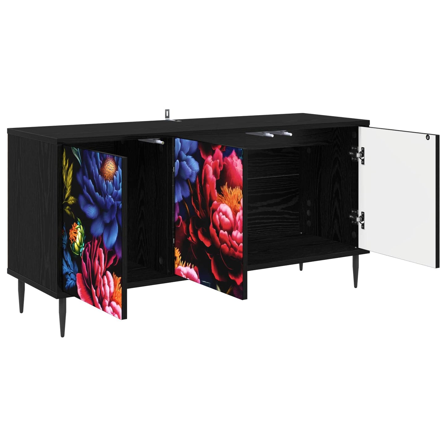 TV szekrény KIEL 102 x 33 x 51 cm Fekete Tölgy Szerelt Fa