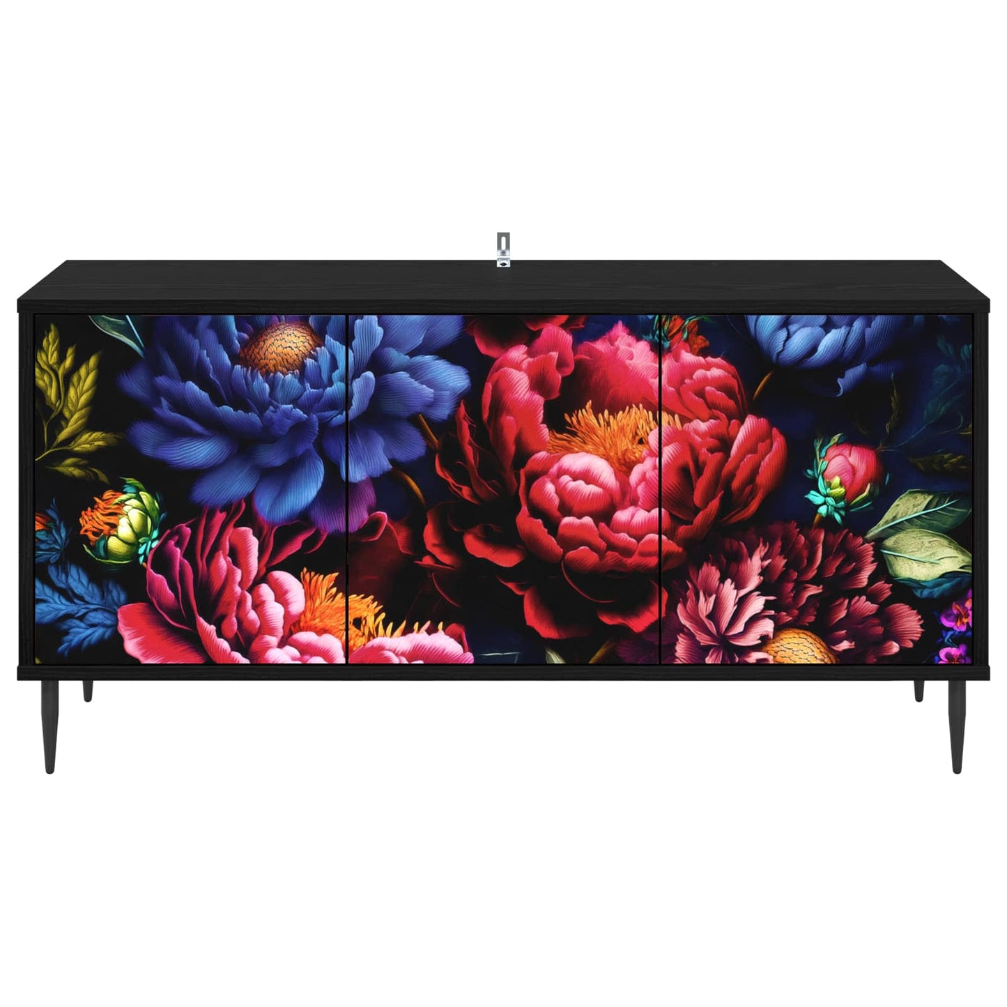 TV szekrény KIEL 102 x 33 x 51 cm Fekete Tölgy Szerelt Fa