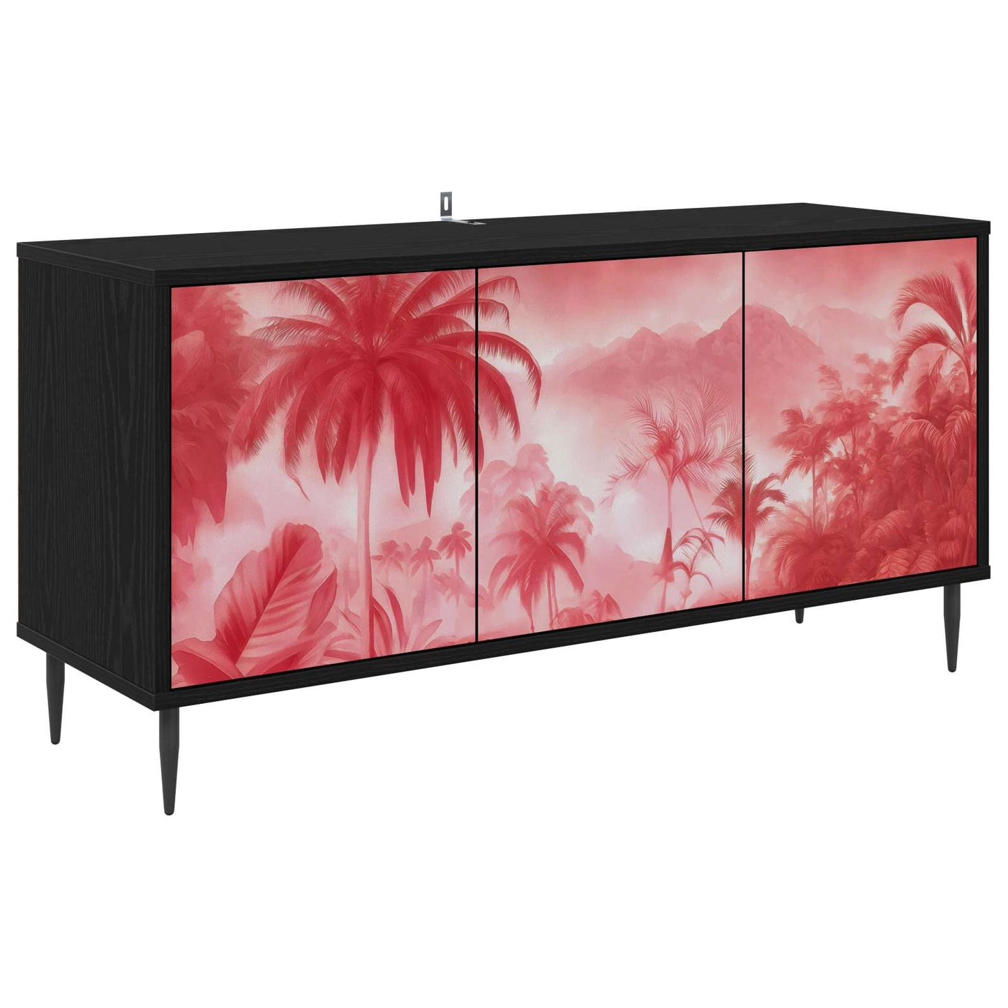 TV szekrény AACHEN 102 x 33 x 51 cm Fekete Tölgy Szerelt Fa