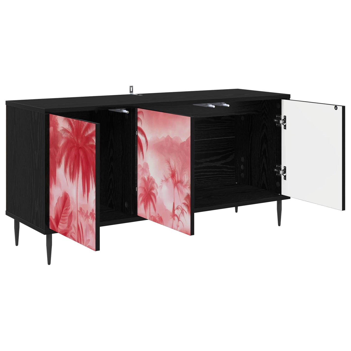 TV szekrény AACHEN 102 x 33 x 51 cm Fekete Tölgy Szerelt Fa