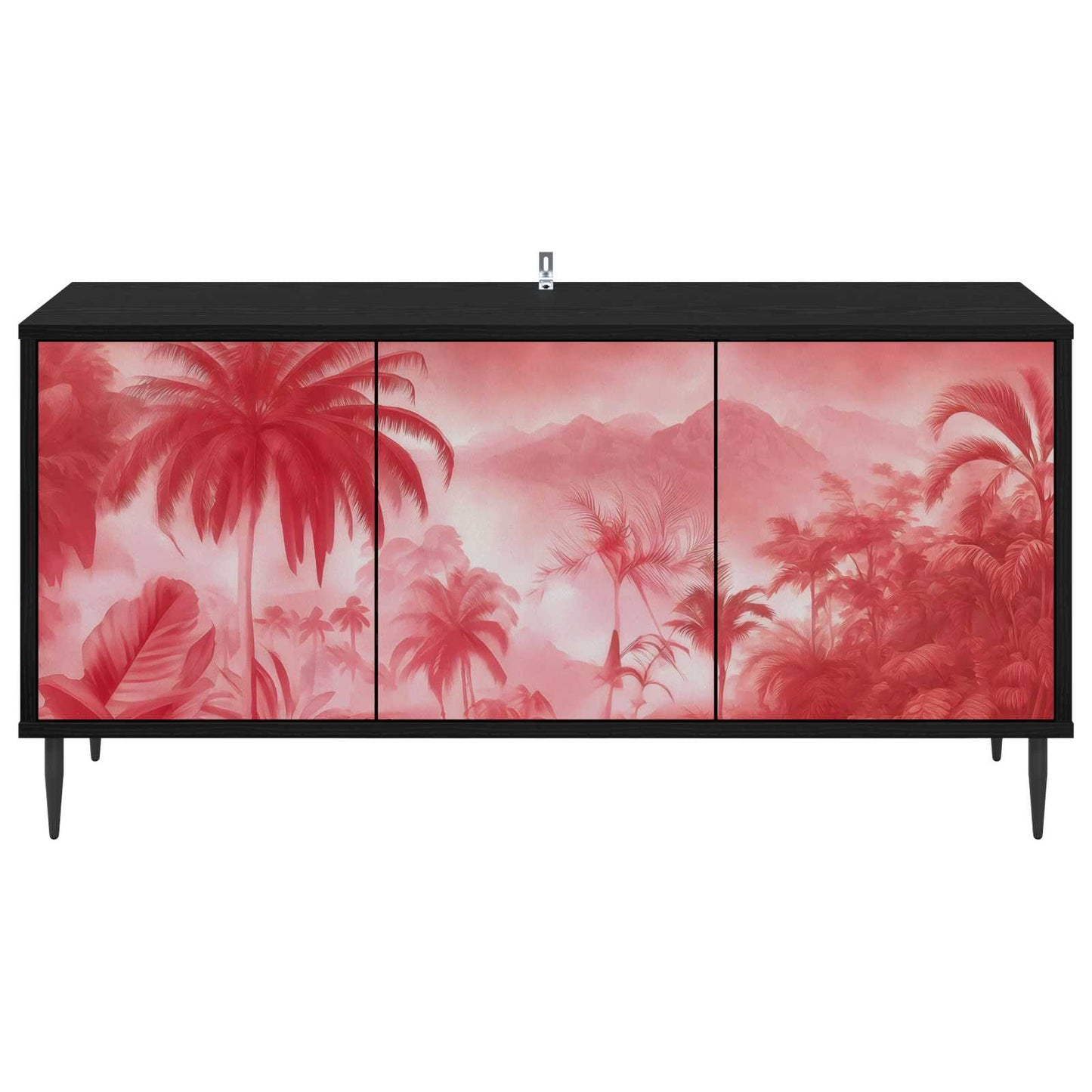 TV szekrény AACHEN 102 x 33 x 51 cm Fekete Tölgy Szerelt Fa