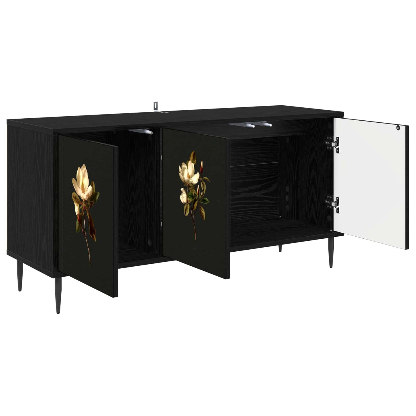 TV szekrény BREMEN 102 x 33 x 51 cm Fekete Tölgy Szerelt Fa