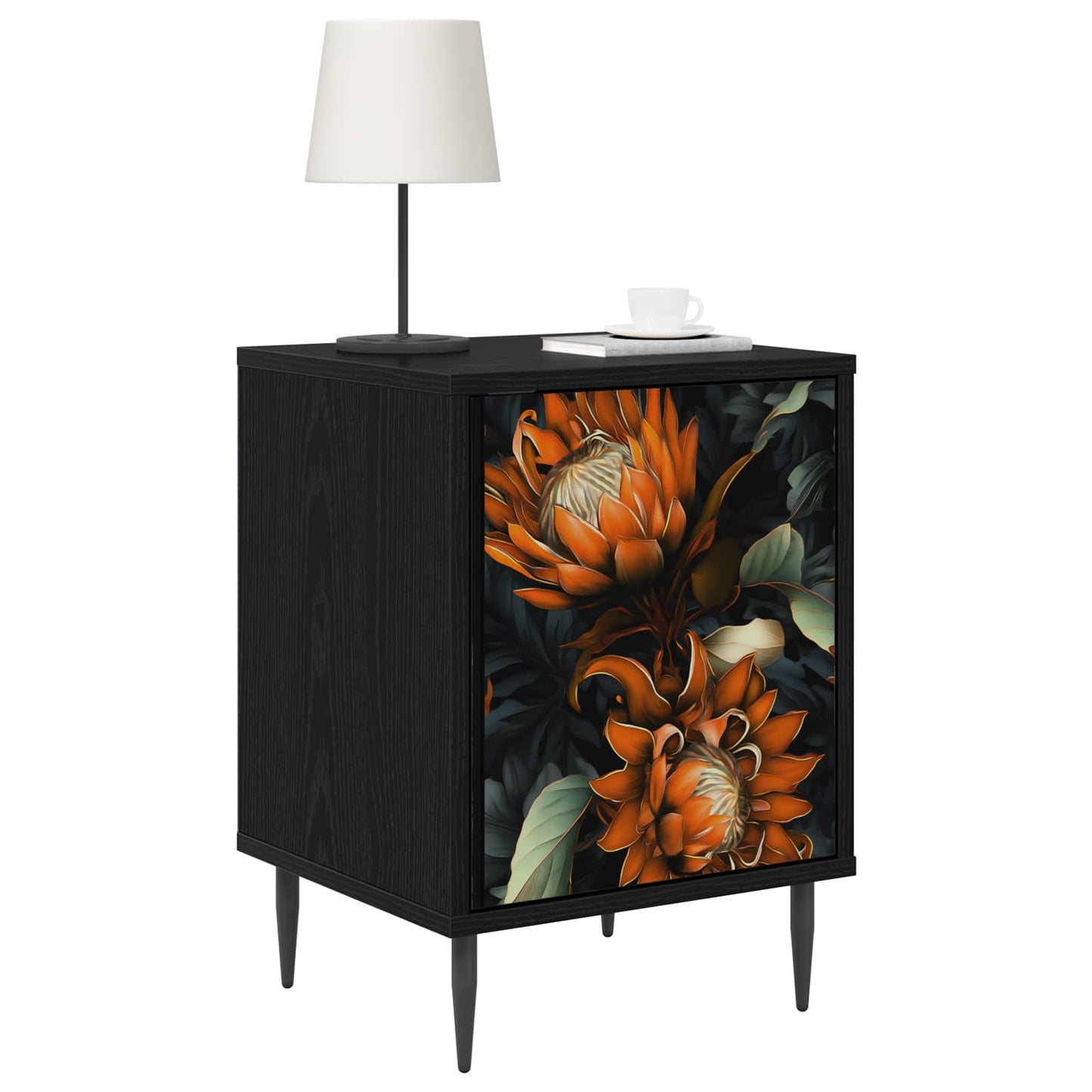 Éjjeliszekrény LOCHEM 2 db Fekete Tölgy 36 x 33 x 51 cm