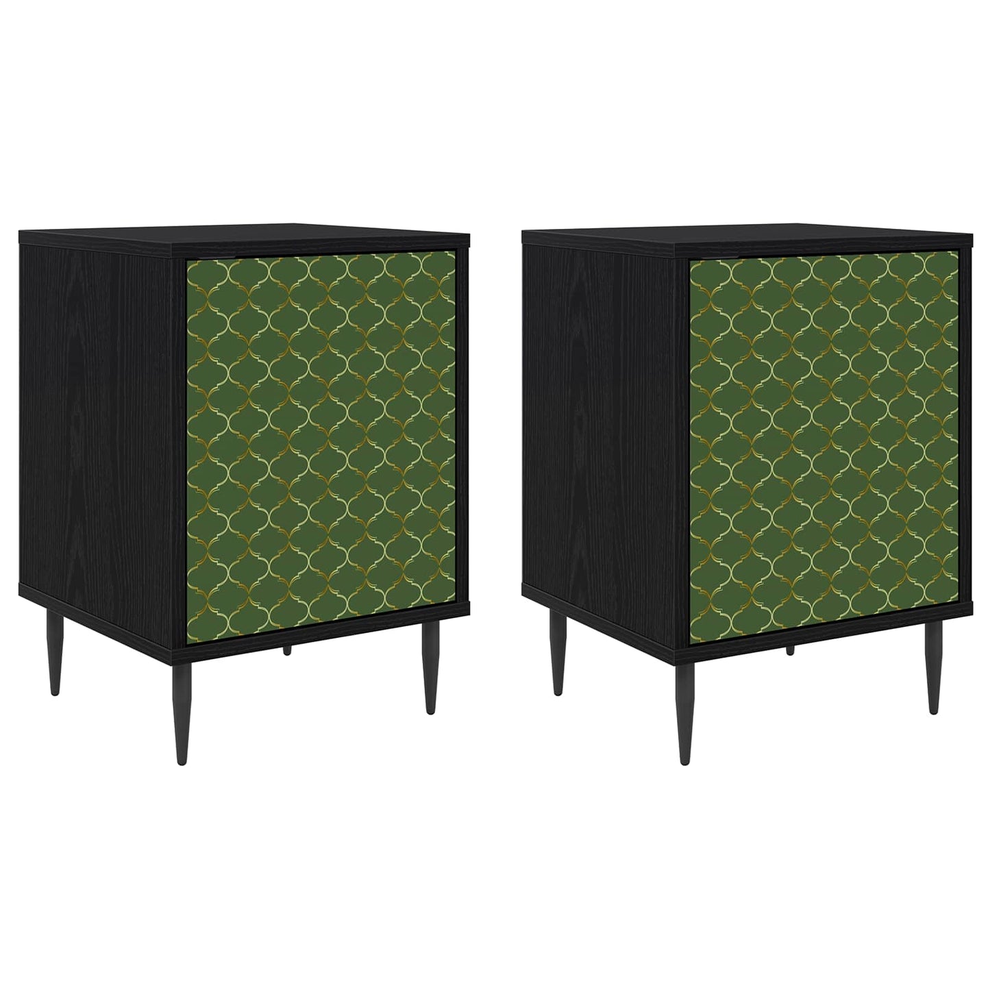 Éjjeliszekrény GELEEN 2 db Fekete Tölgy 36 x 33 x 51 cm