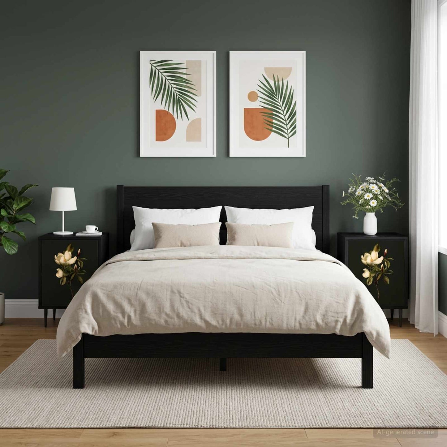 Éjjeliszekrény BREMEN 2 db Fekete Tölgy 36 x 33 x 51 cm