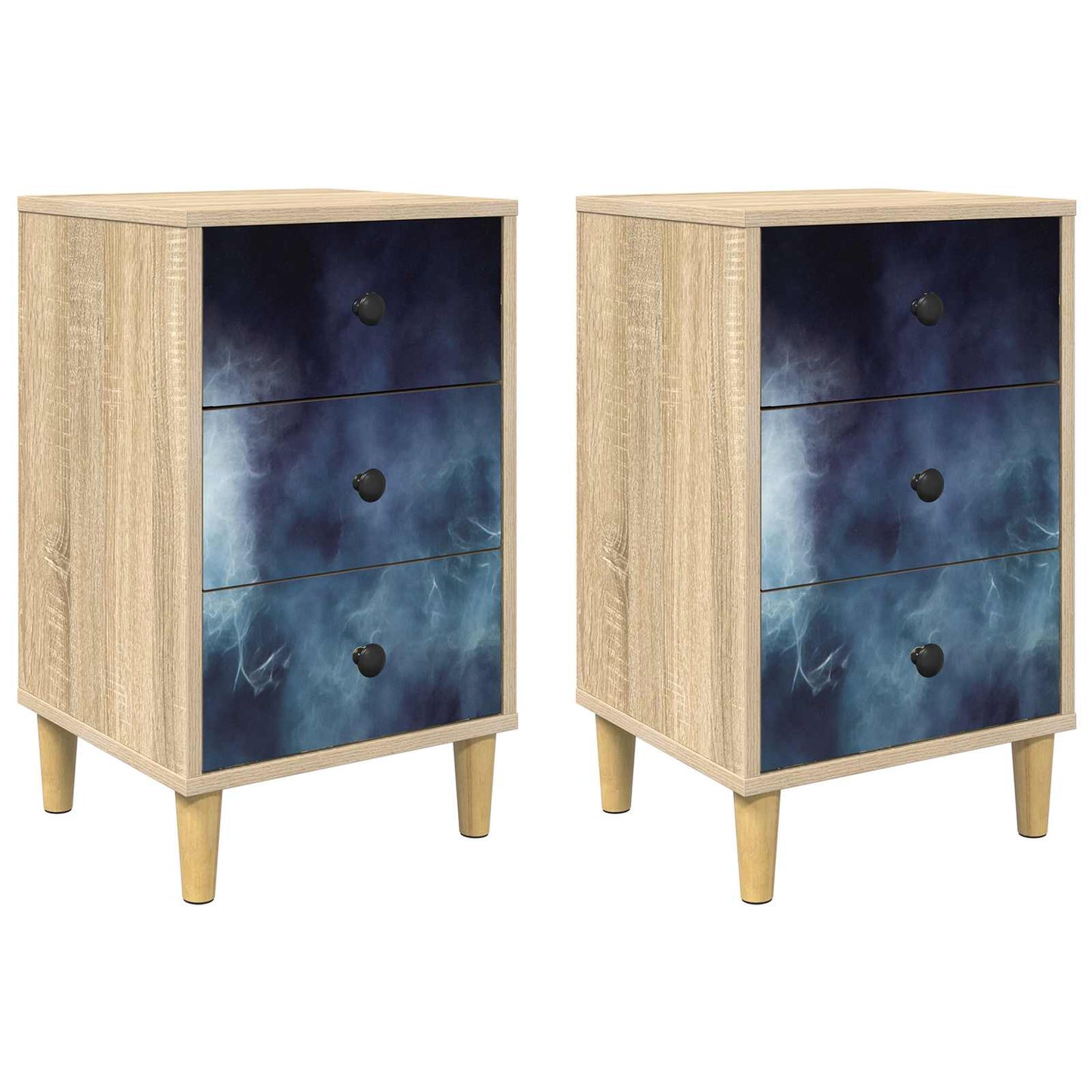 Éjjeliszekrény RAALTE 2 db Sonoma Tölgy 36 x 33 x 60 cm