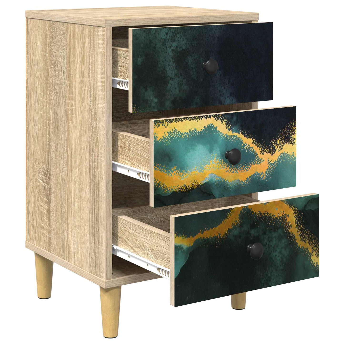 Éjjeliszekrény WIJHE 2 db Sonoma Tölgy 36 x 33 x 60 cm