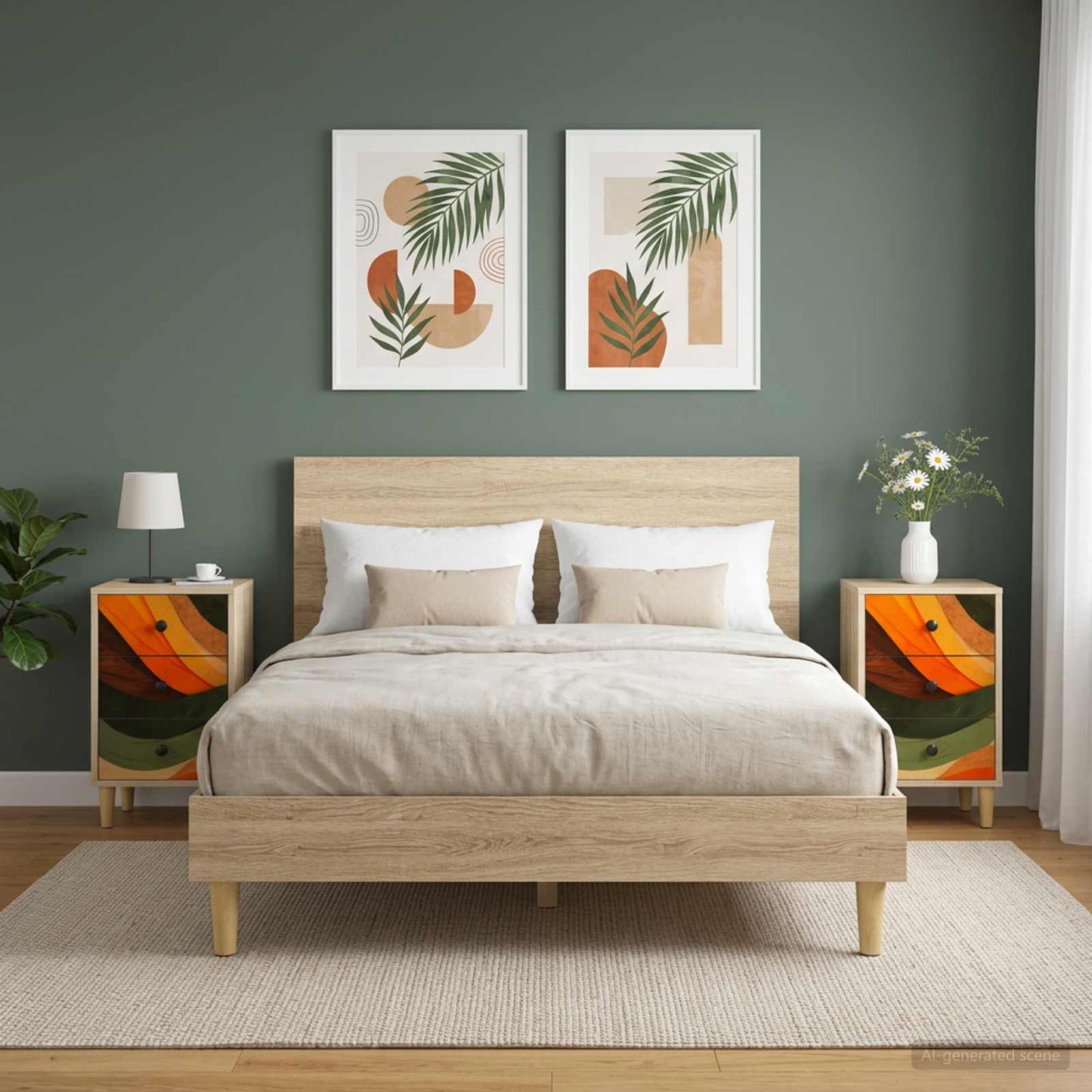 Éjjeliszekrény BONN 2 db Sonoma Tölgy 36 x 33 x 60 cm