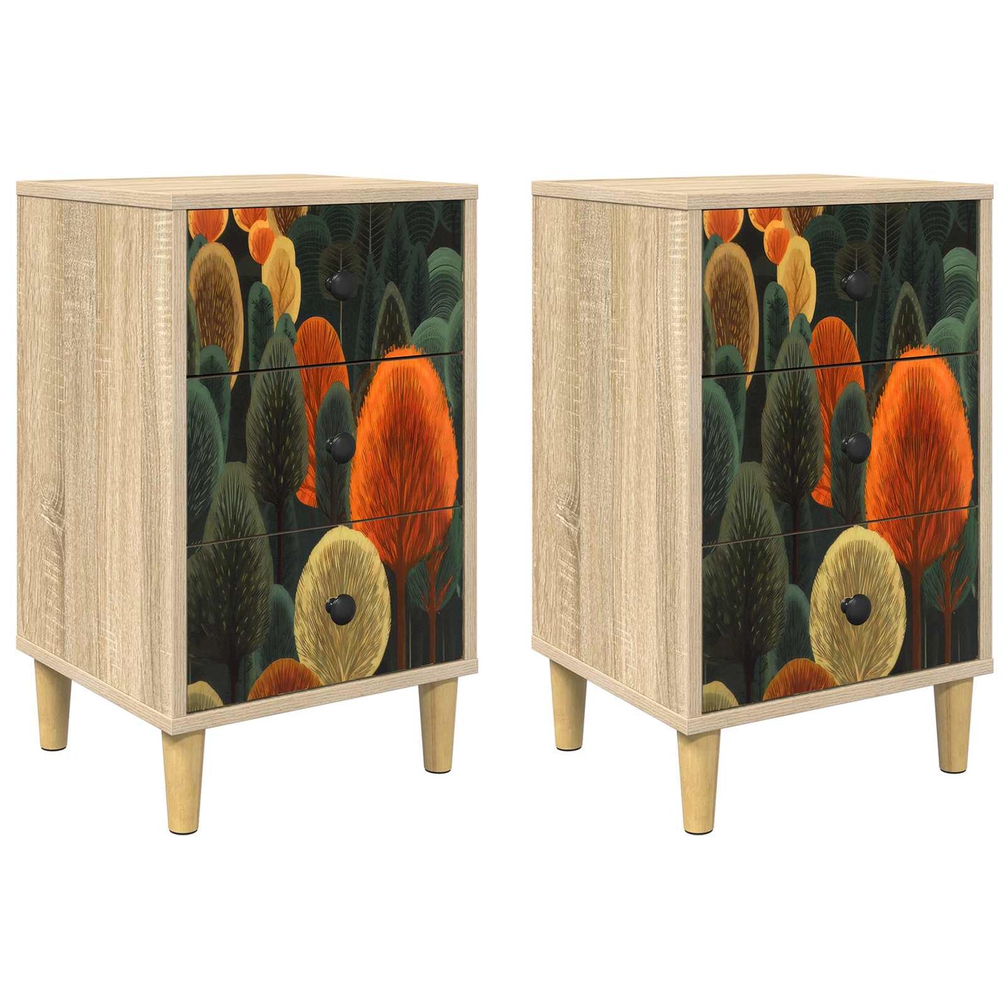 Éjjeliszekrény BONN 2 db Sonoma Tölgy 36 x 33 x 60 cm