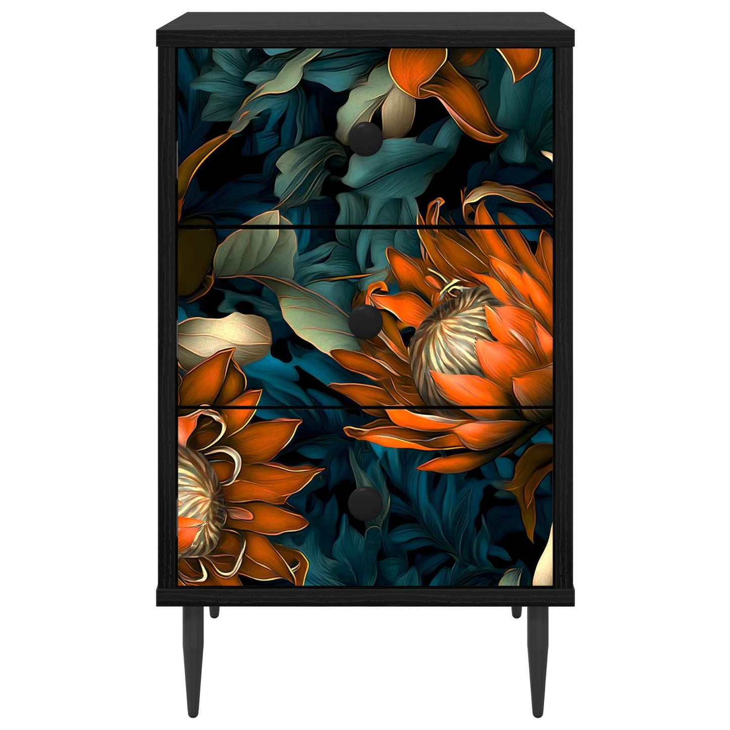Éjjeliszekrény LOCHEM 2 db Fekete Tölgy 36 x 33 x 61 cm