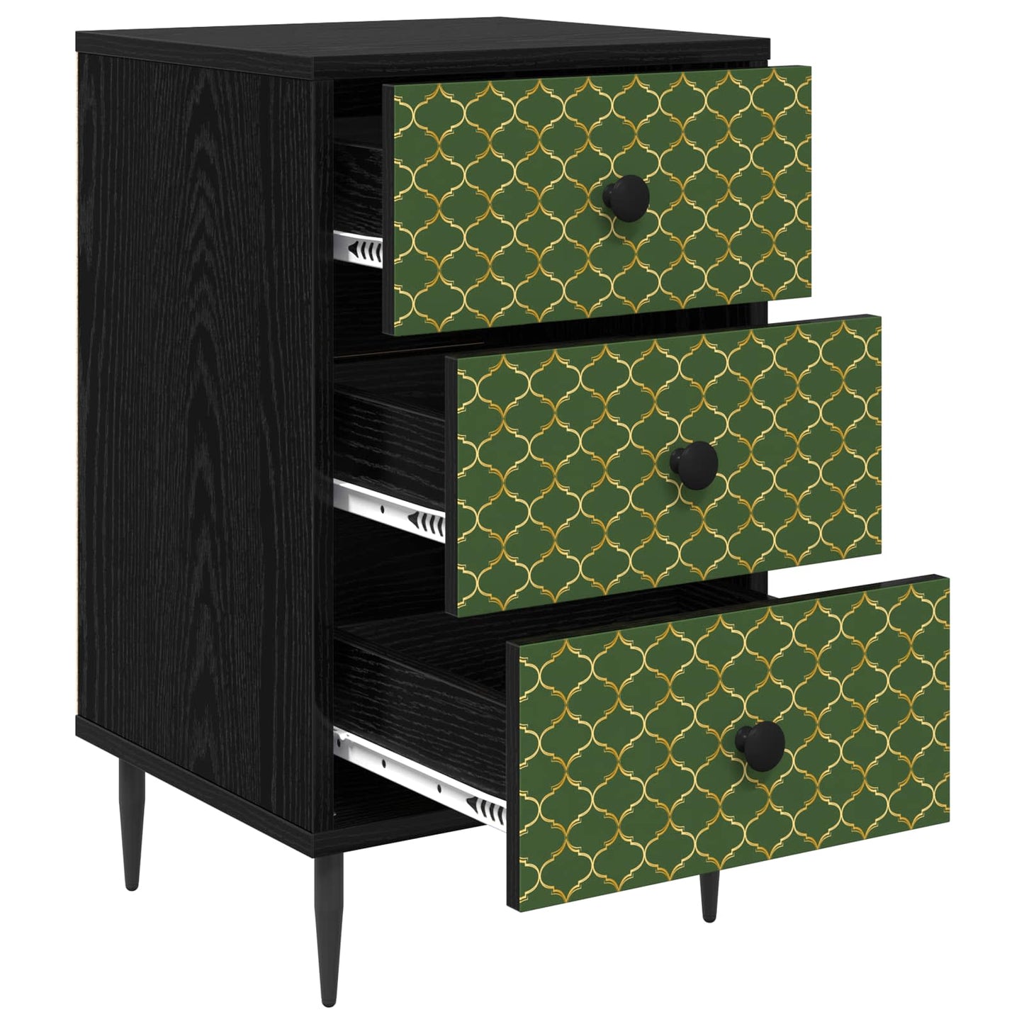 Éjjeliszekrény GELEEN Fekete Tölgy 36 x 33 x 61 cm Szerelt Fa