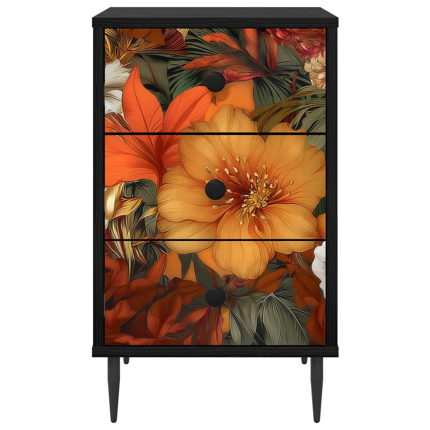 Éjjeliszekrény GENNEP 2 db Fekete Tölgy 36 x 33 x 61 cm