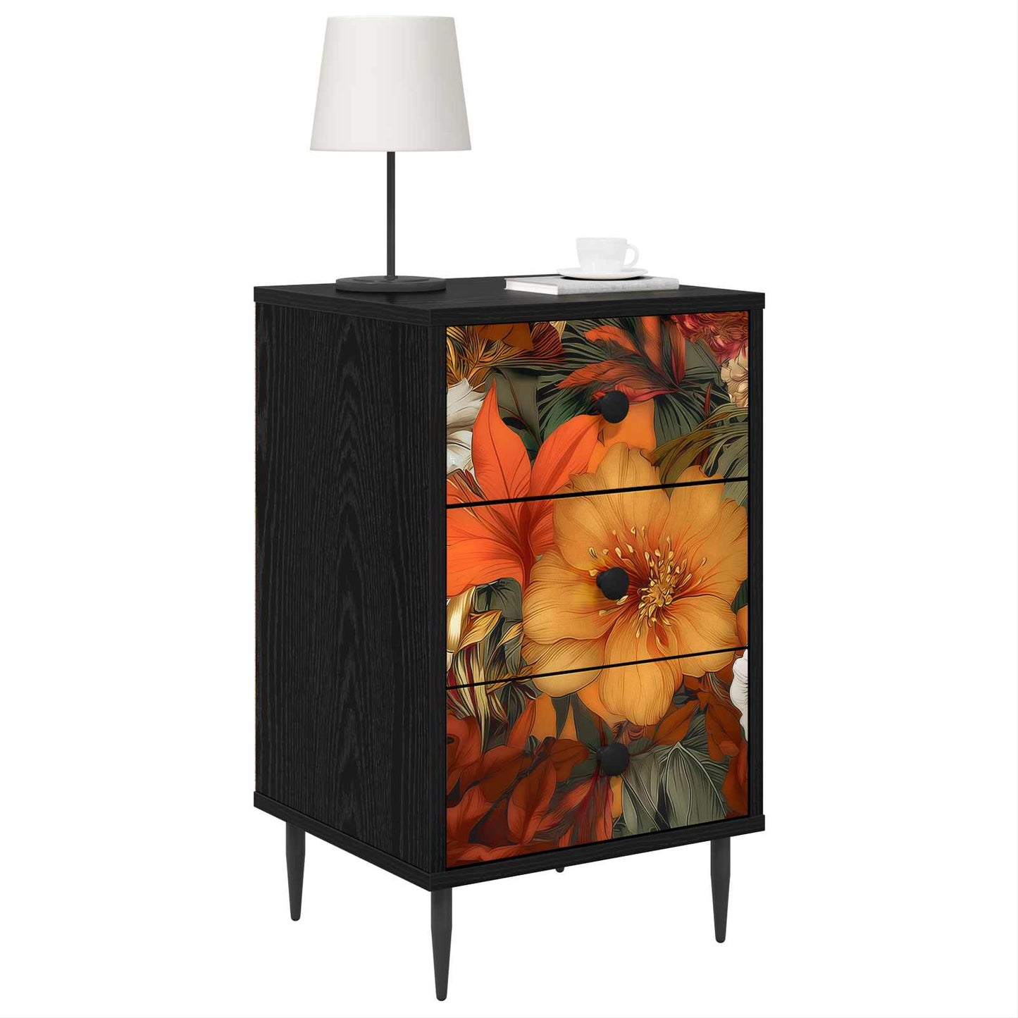 Éjjeliszekrény GENNEP 2 db Fekete Tölgy 36 x 33 x 61 cm