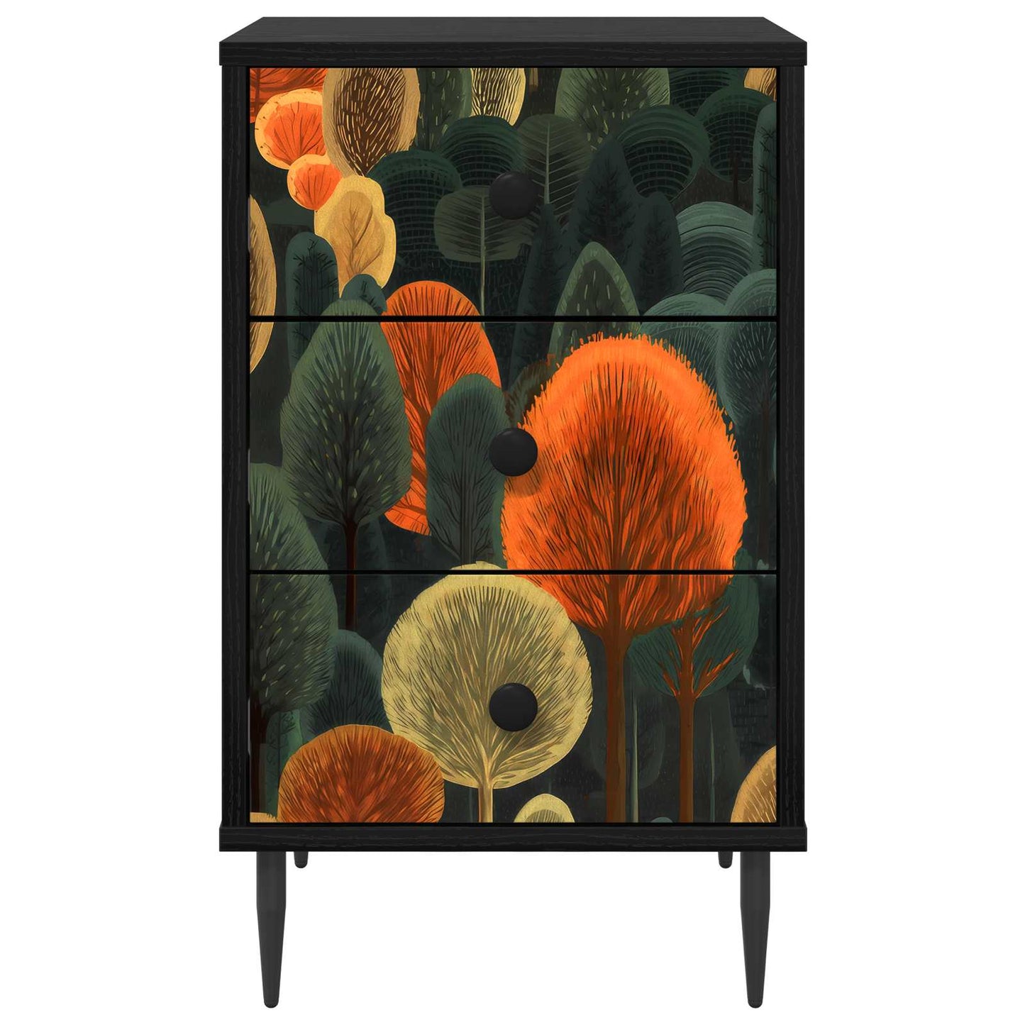 Éjjeliszekrény ZAANDAM 2 db Fekete Tölgy 36 x 33 x 61 cm