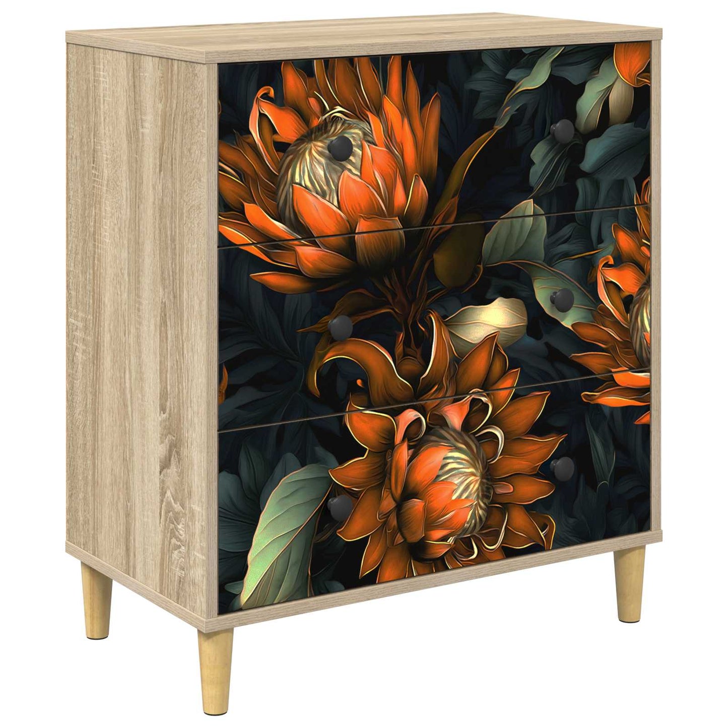 Fiókos szekrény LOCHEM Narancs mintás 66 x 36,5 x 75 cm Sonoma