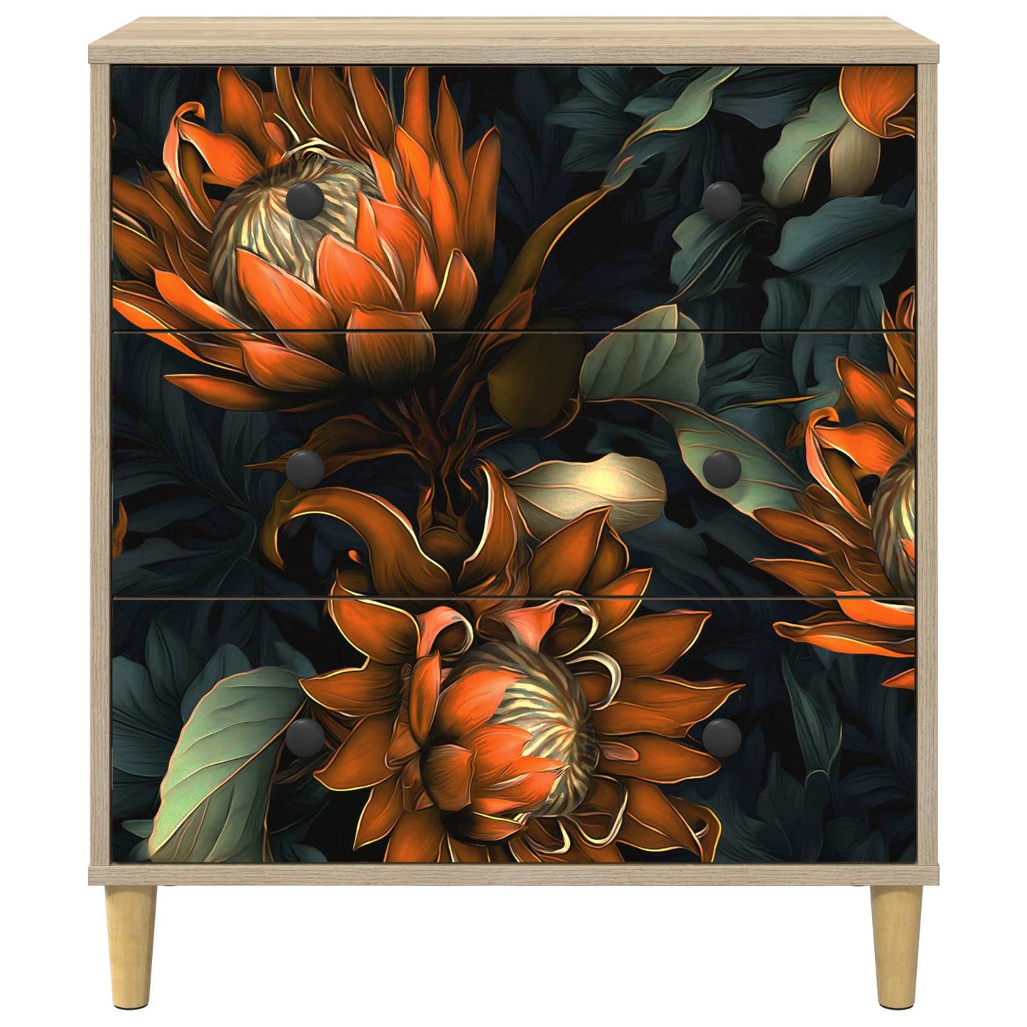 Fiókos szekrény LOCHEM Narancs mintás 66 x 36,5 x 75 cm Sonoma