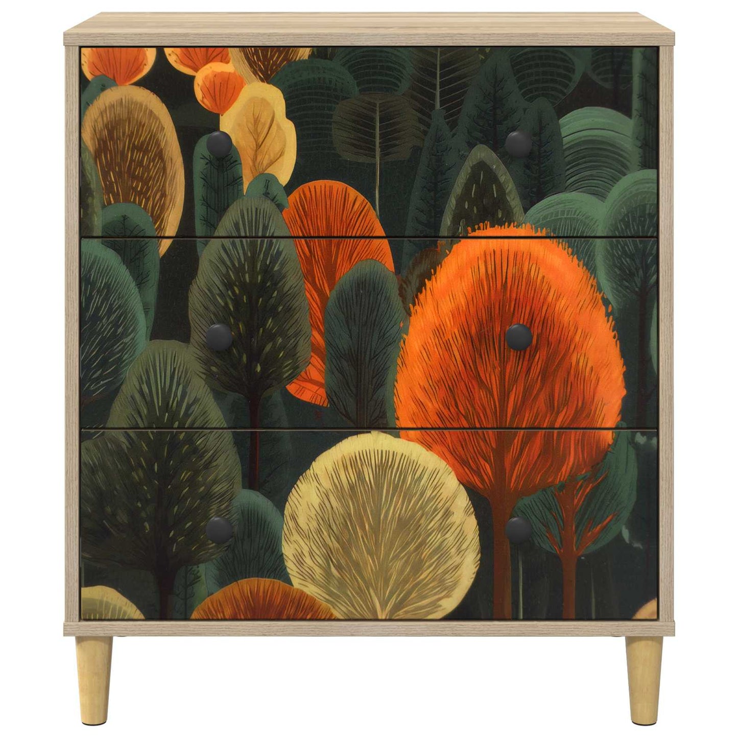 Fiókos szekrény ZAANDAM Erdő minta 66 x 36,5 x 75 cm Szerelt Fa