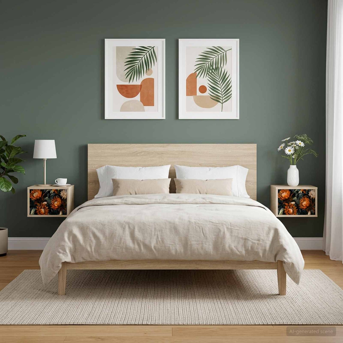 Fali éjjeli szekrény LOCHEM 2 db Sonoma Tölgy 36 x 33 x 25 cm