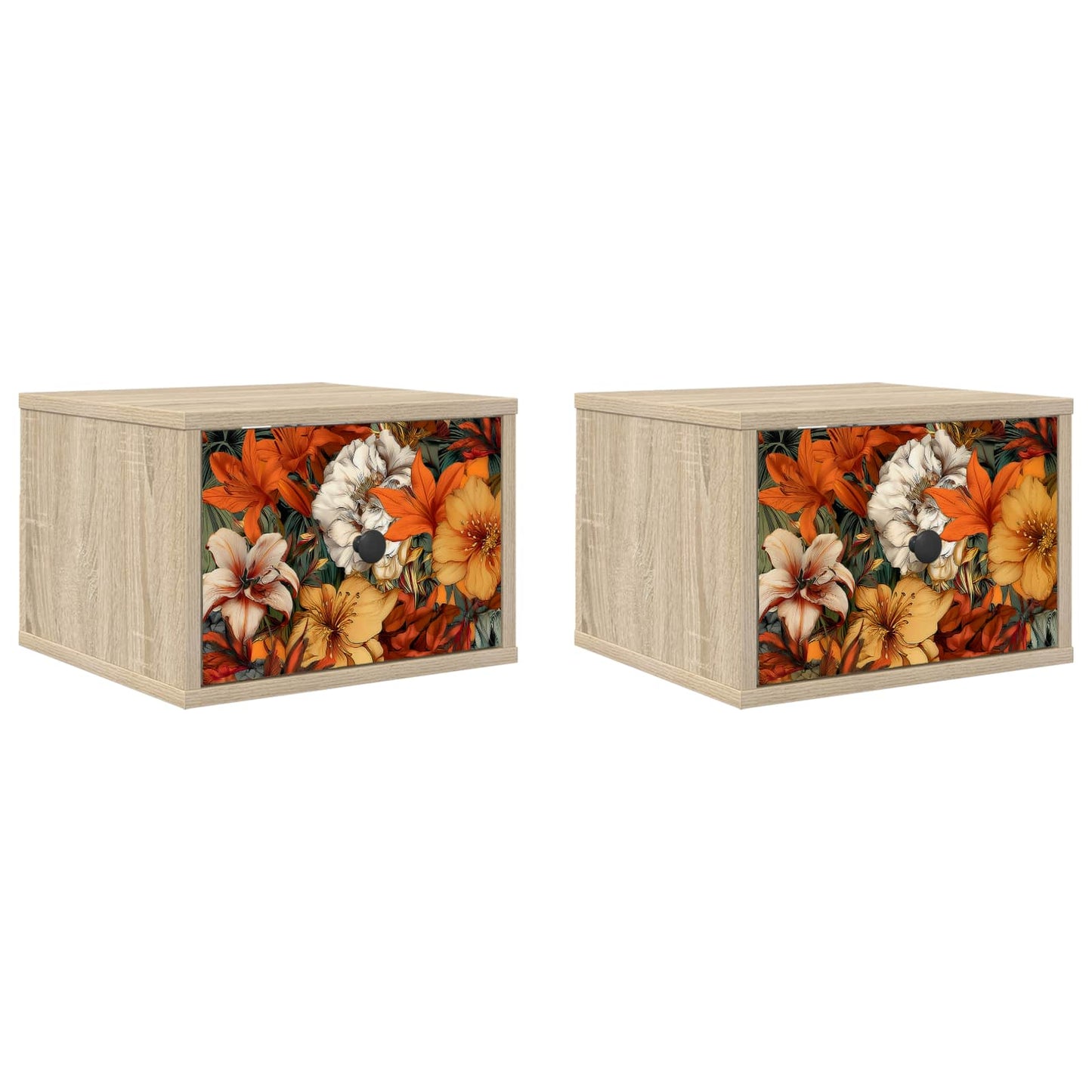Fali éjjeli szekrény GENNEP 2 db Sonoma Tölgy 36 x 33 x 25 cm