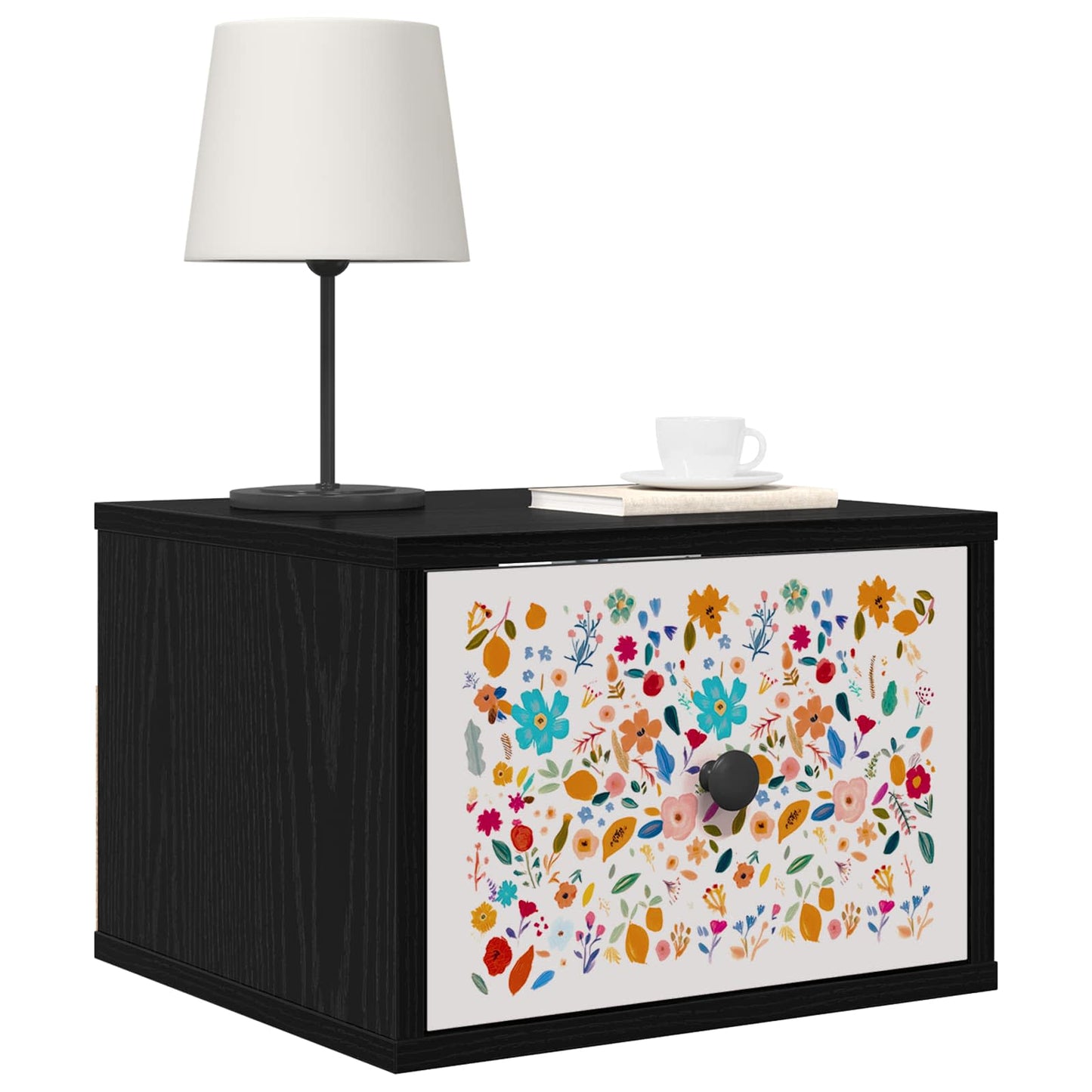 Fali éjjeli szekrény MAINZ 2 db Fekete Tölgy 36 x 33 x 25 cm
