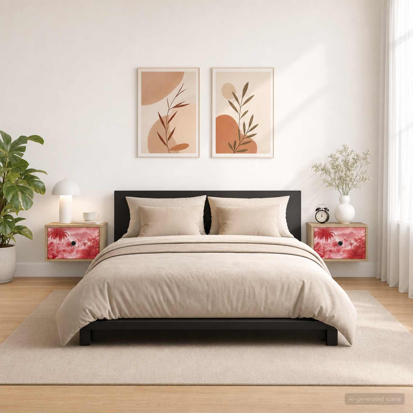Fali éjjeli szekrény AACHEN 2 db Sonoma Tölgy 36 x 33 x 25 cm