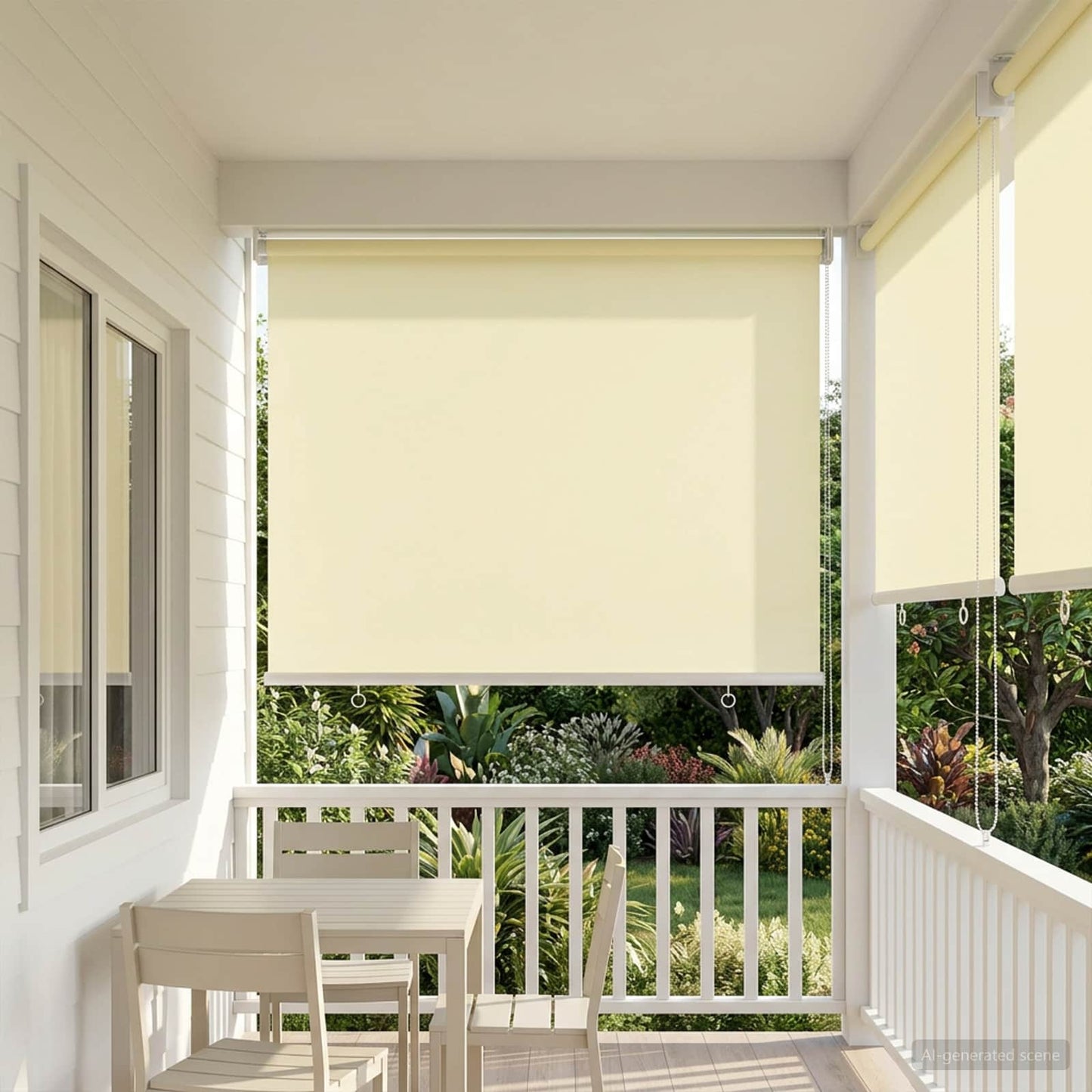Kültéri roló árnyékoló UV védelem Krémszínű Poliészter