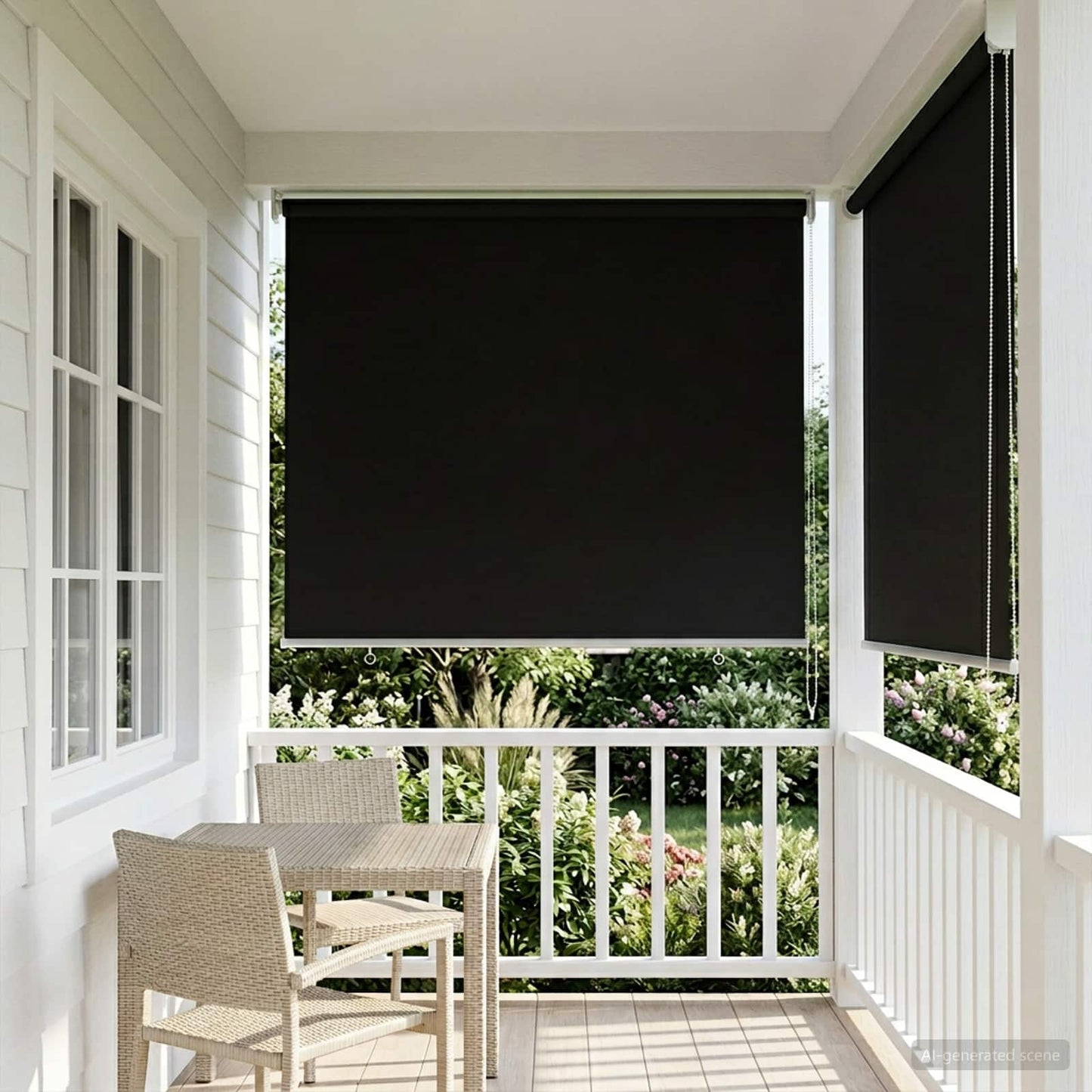Kültéri roló árnyékoló UV védelem Fekete 65 x 140 cm (Sz x K)