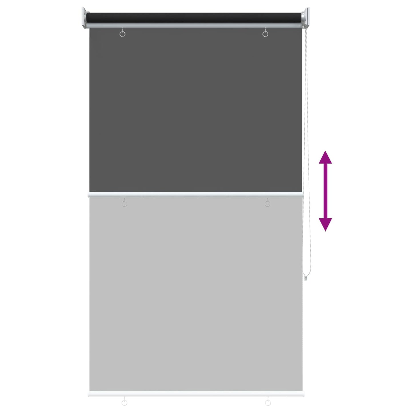 Kültéri roló árnyékoló UV védelem Fekete 65 x 140 cm (Sz x K)