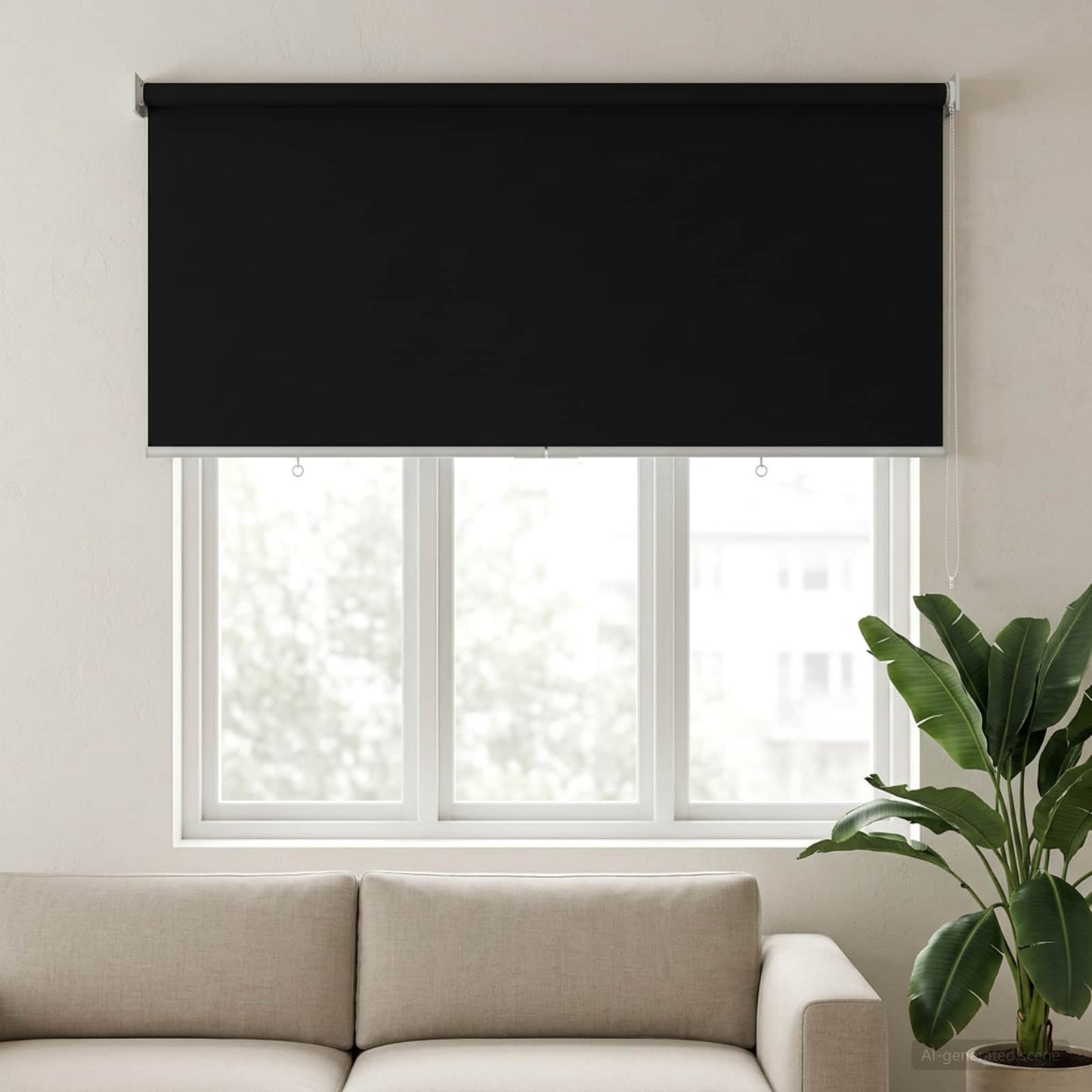 Kültéri roló árnyékoló UV védelem Fekete 145 x 140 cm (Sz x M)