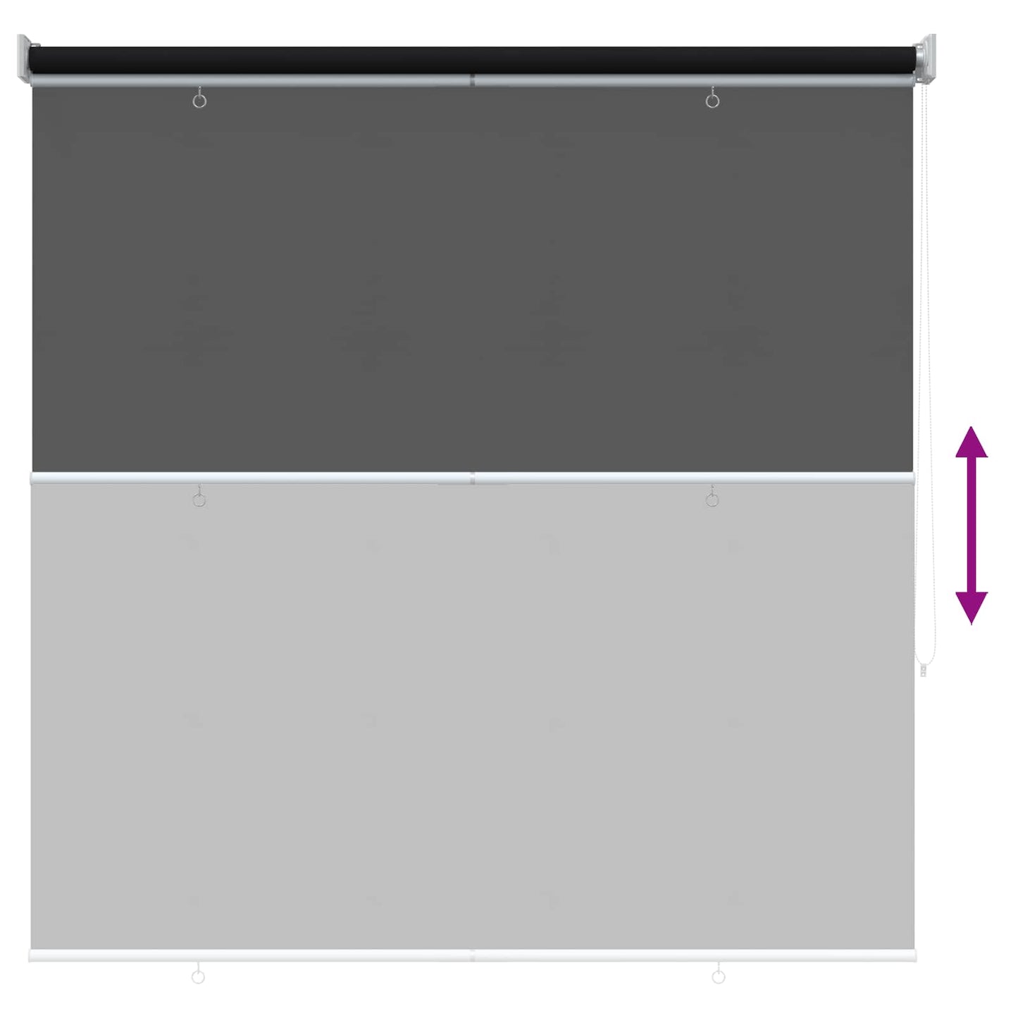 Kültéri roló árnyékoló UV védelem Fekete 145 x 140 cm (Sz x M)