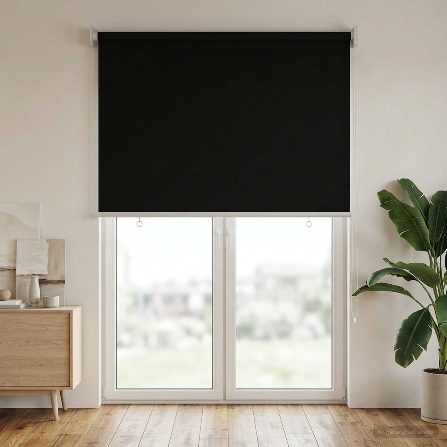 Kültéri roló árnyékoló UV védelem Fekete 85 x 230 cm (Sz x M)