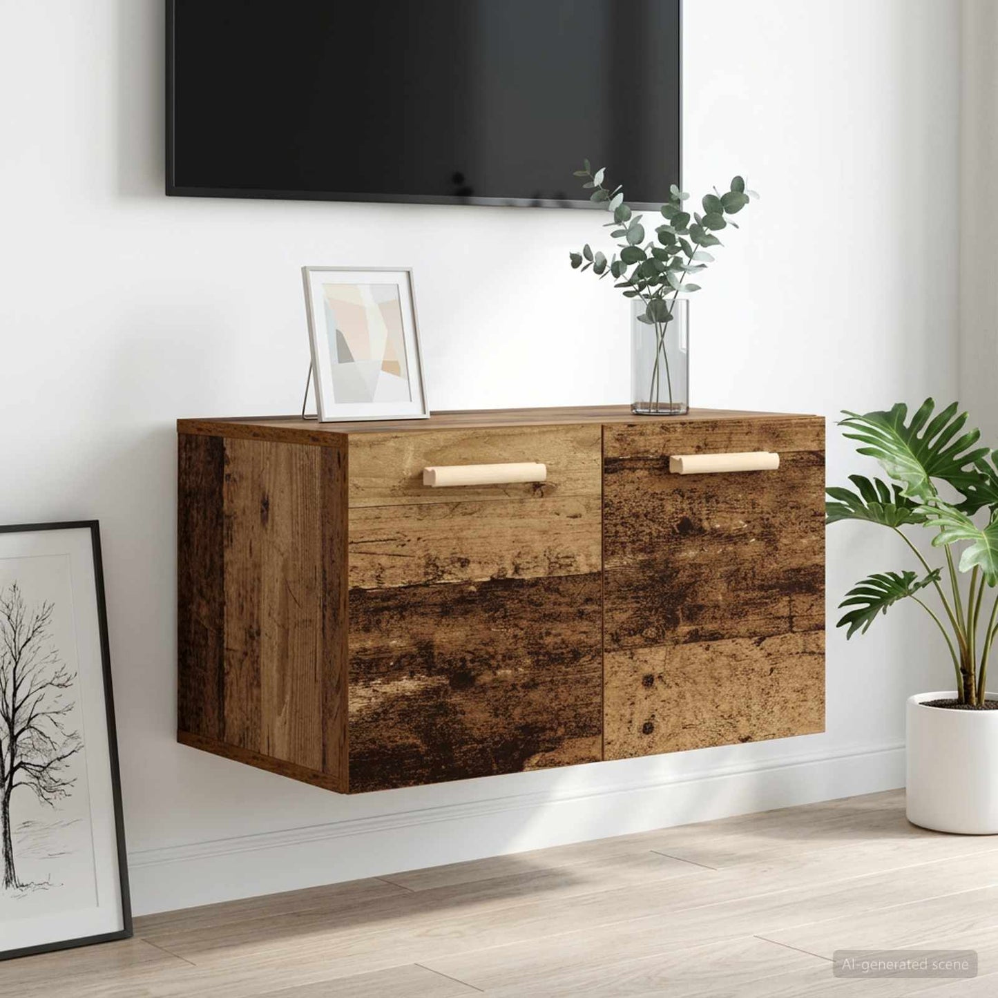 Fali Szekrény Antik fa 60 x 36,5 x 35 cm Szerelt Fa