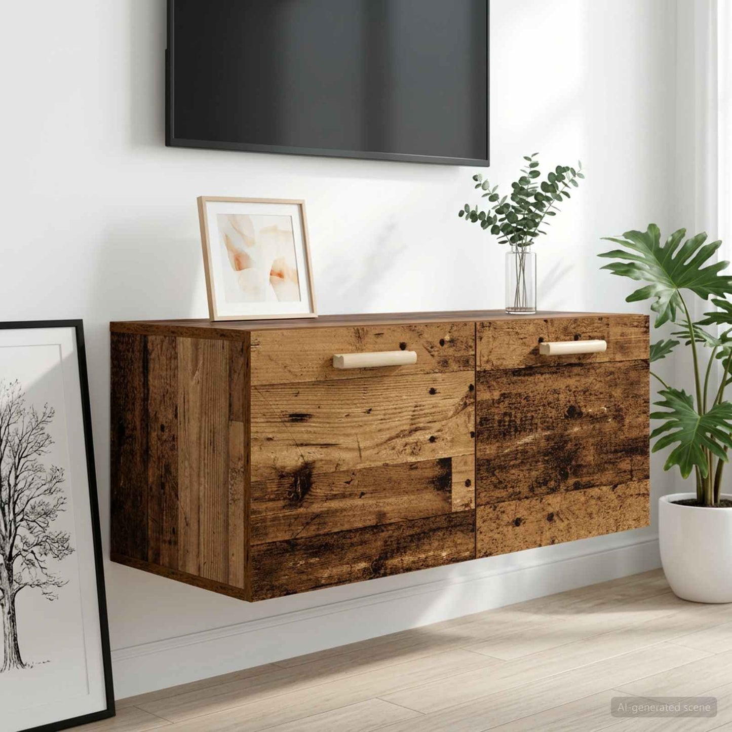 Fali Szekrény Falra szerelhető Antik fa 80 x 36,5 x 35 cm