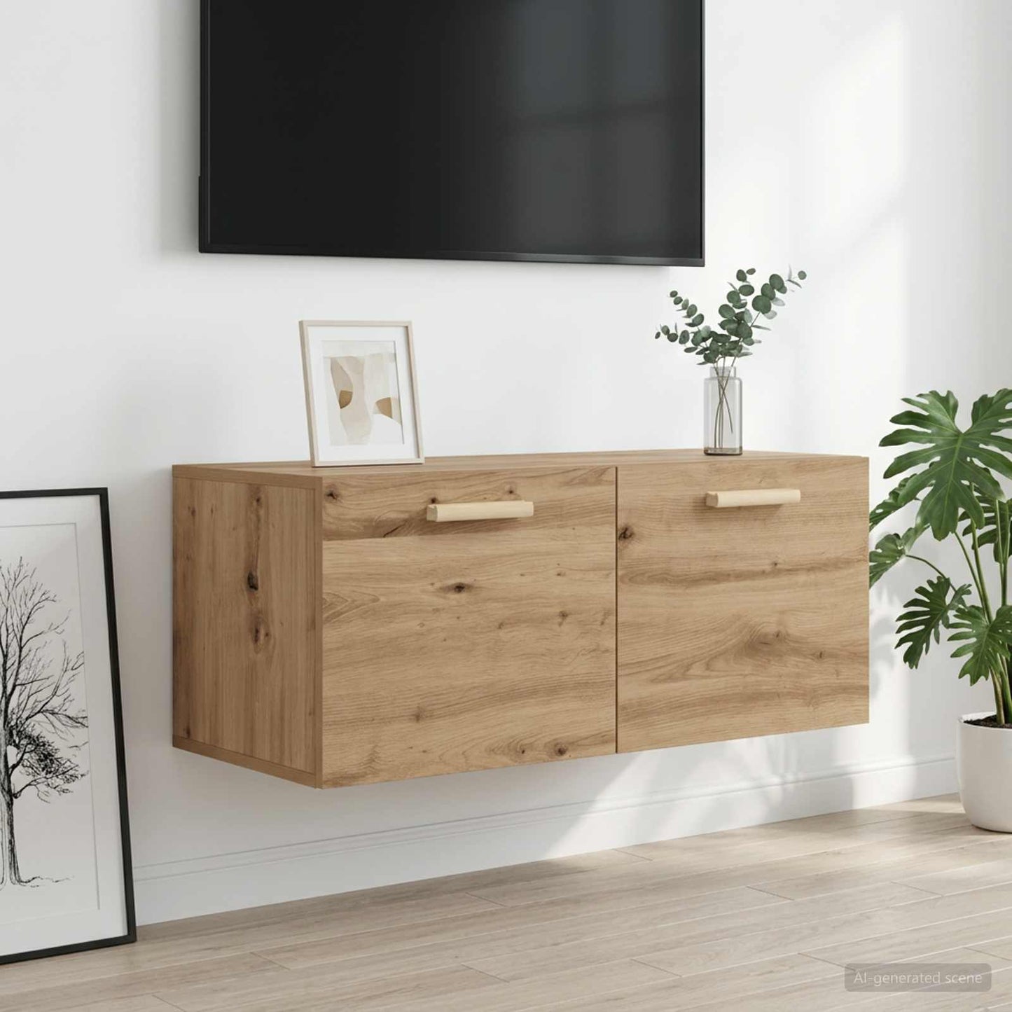 Fali Szekrény Falra szerelhető Kézműves tölgy 80 x 36,5 x 35 cm