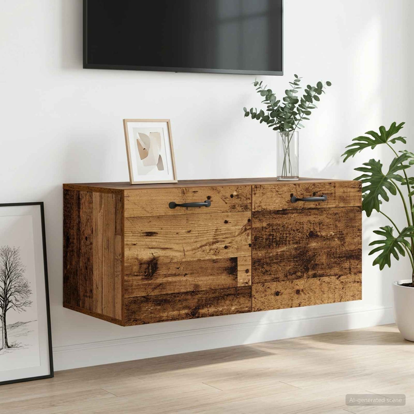 Fali Szekrény Falra szerelhető Antik fa 80 x 36,5 x 35 cm