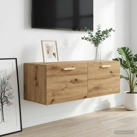 Fali Szekrény 100 x 36,5 x 35 cm Szerelt Fa Kézműves tölgy