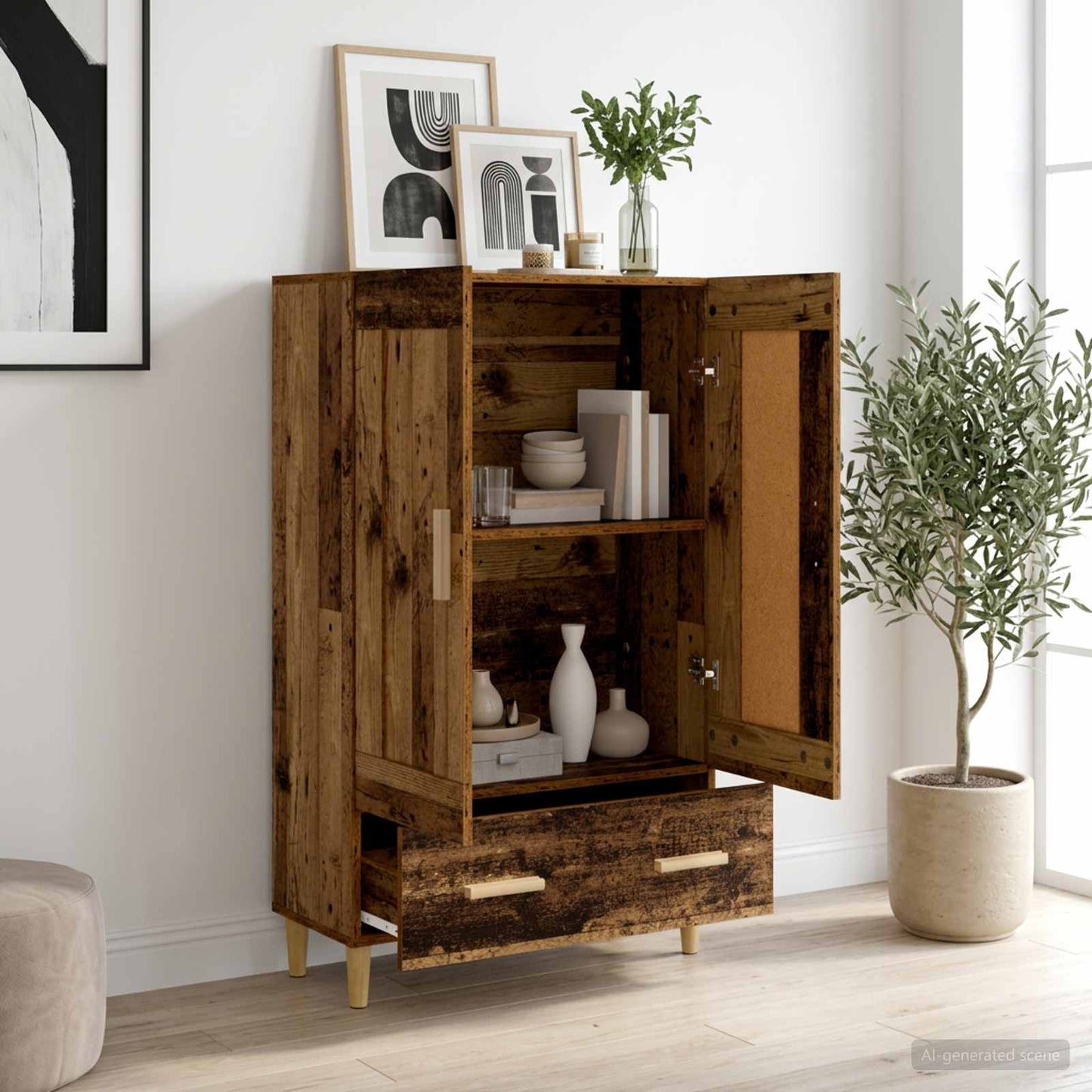 Magasfiú Antik Fa 70 x 31 x 115 cm Szerelt Fa