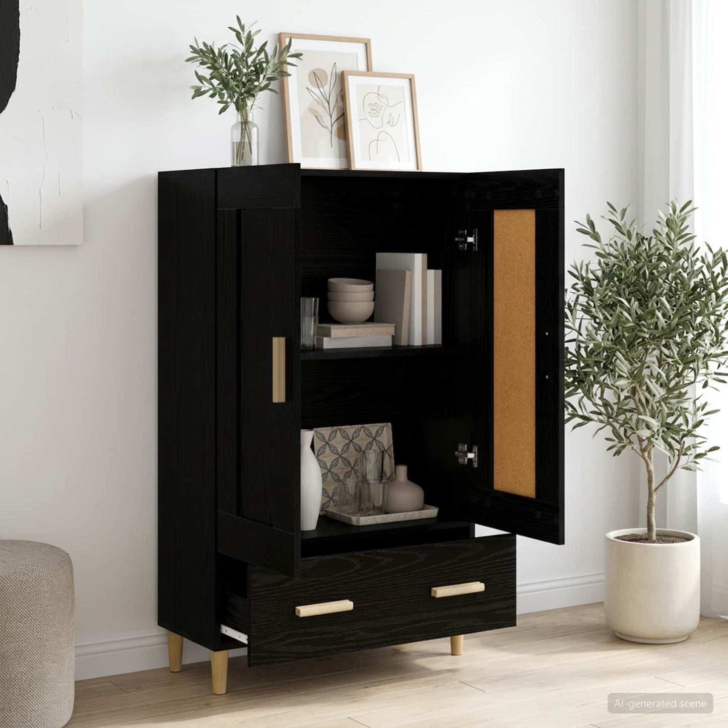 Magasfiú Fekete Tölgy 70 x 31 x 115 cm Szerelt Fa