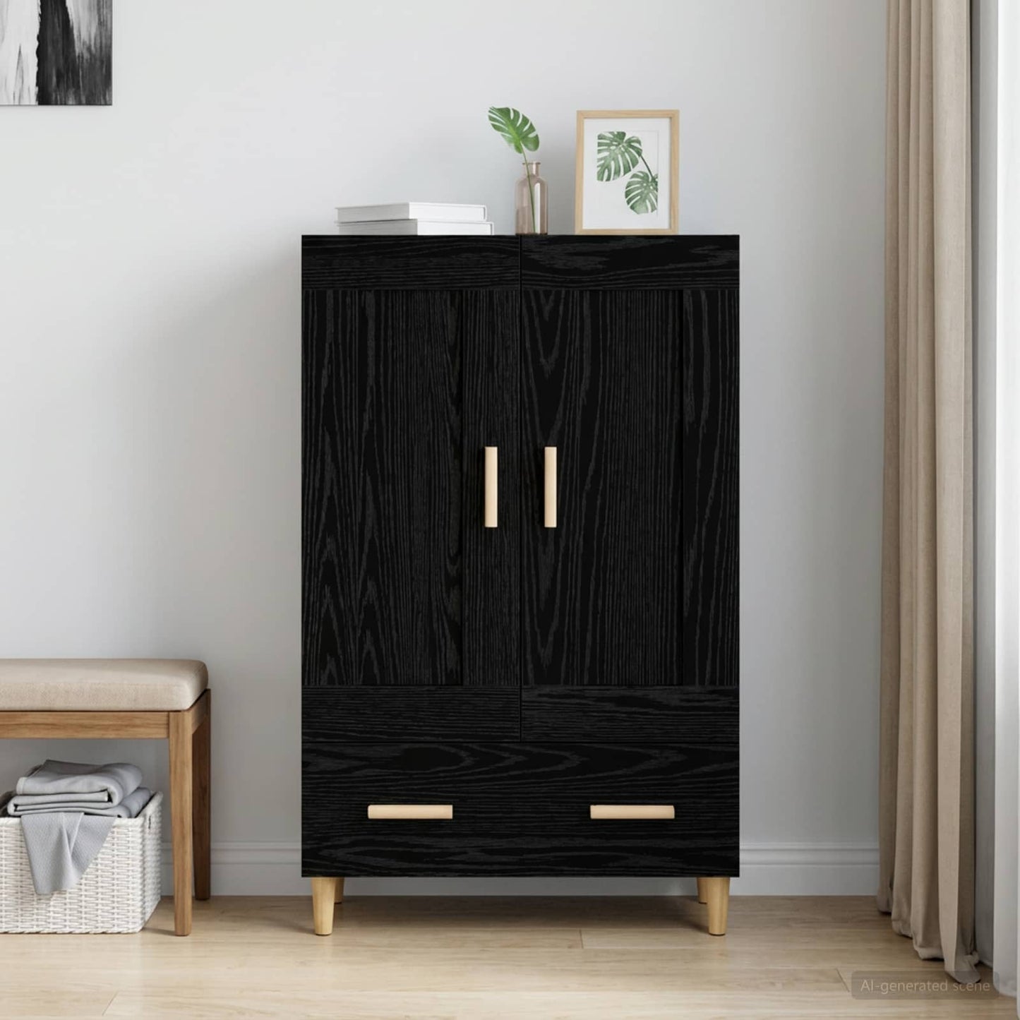 Magasfiú Fekete Tölgy 70 x 31 x 115 cm Szerelt Fa
