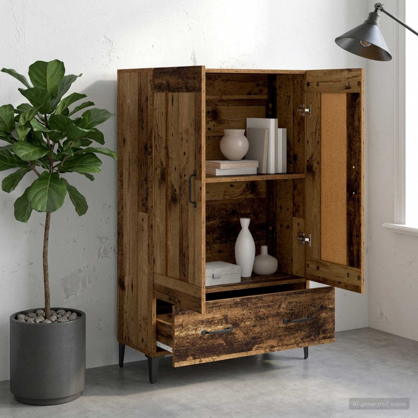 Magasfiú Antik Fa 70 x 31 x 115 cm Szerelt Fa