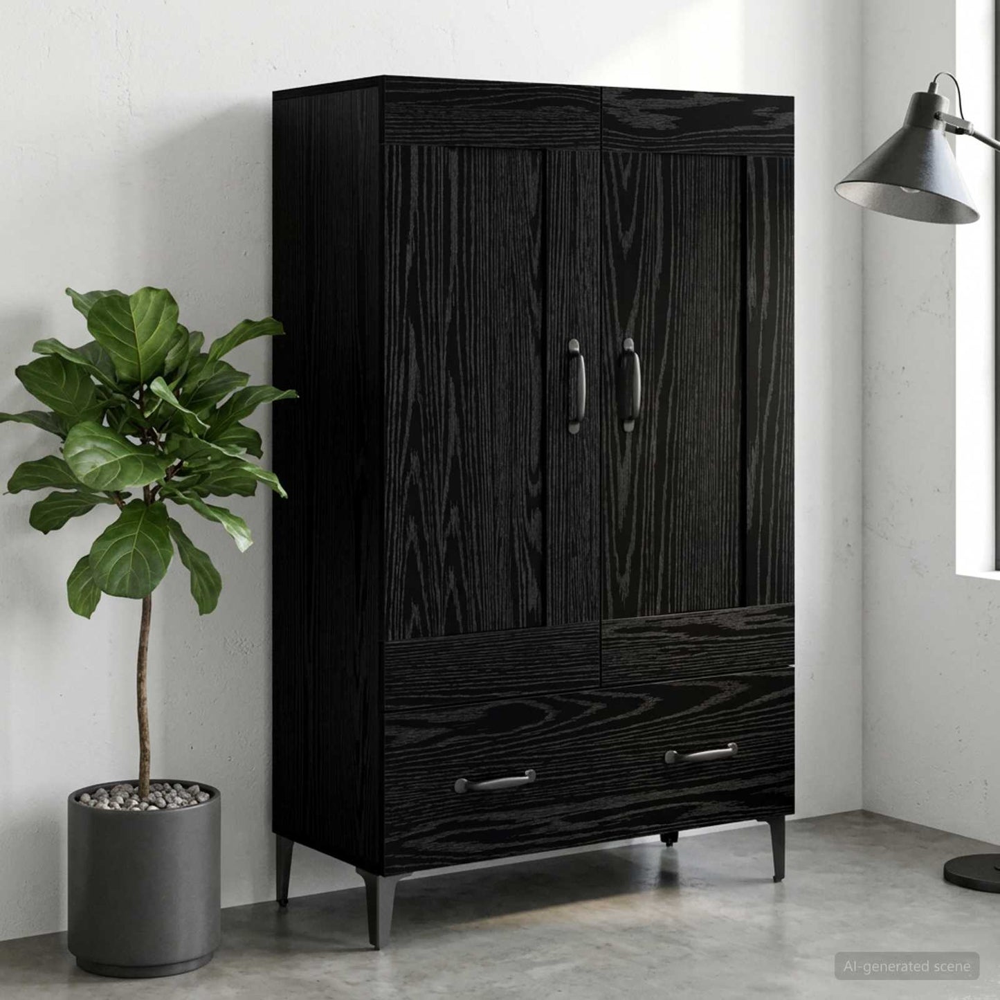 Magasfiú Fekete Tölgy 70 x 31 x 115 cm Szerelt Fa