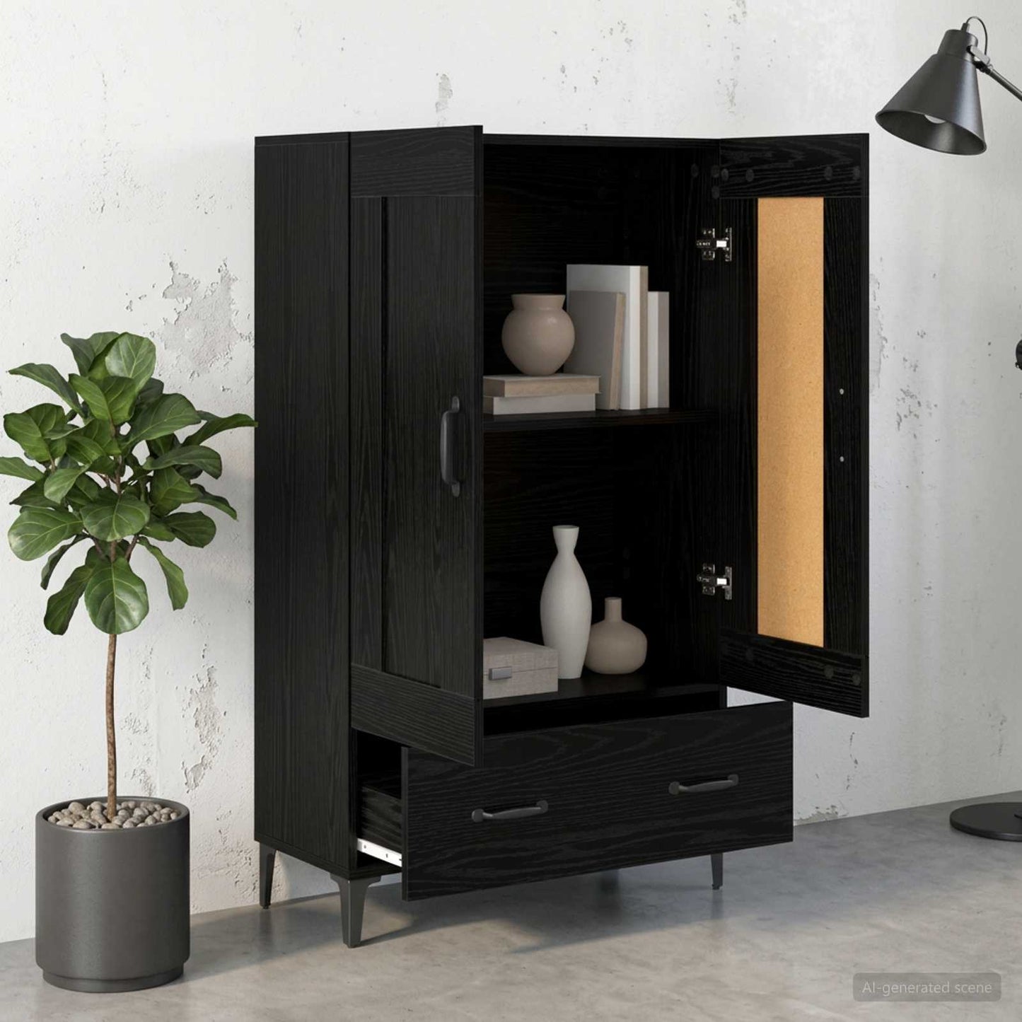 Magasfiú Fekete Tölgy 70 x 31 x 115 cm Szerelt Fa