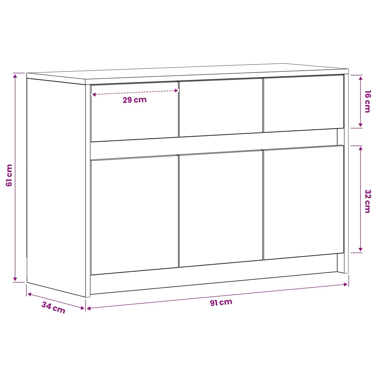 TV szekrény 91 x 34 x 61 cm Antik Fa Szerelt Fa
